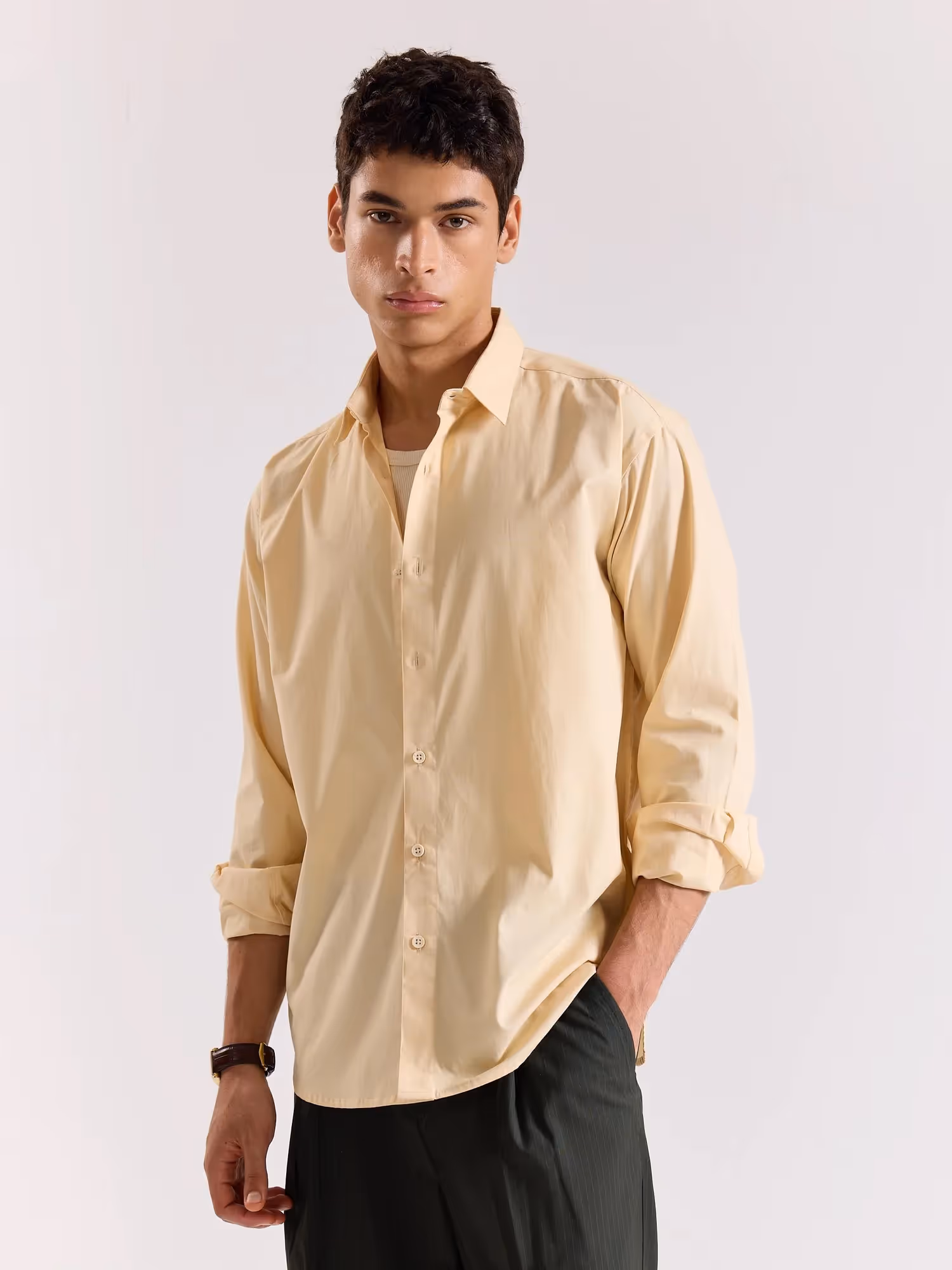Beige Poplin Shirt image 6
