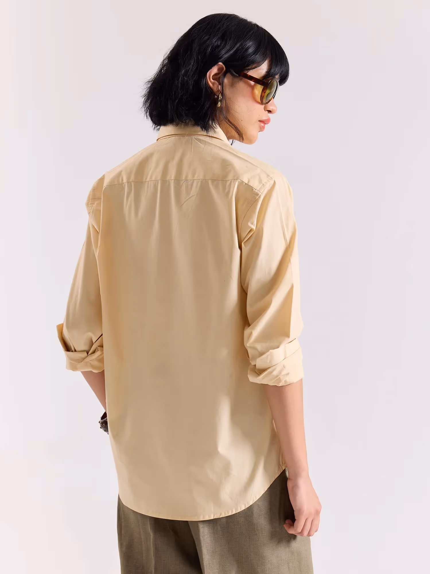 Beige Poplin Shirt image 7
