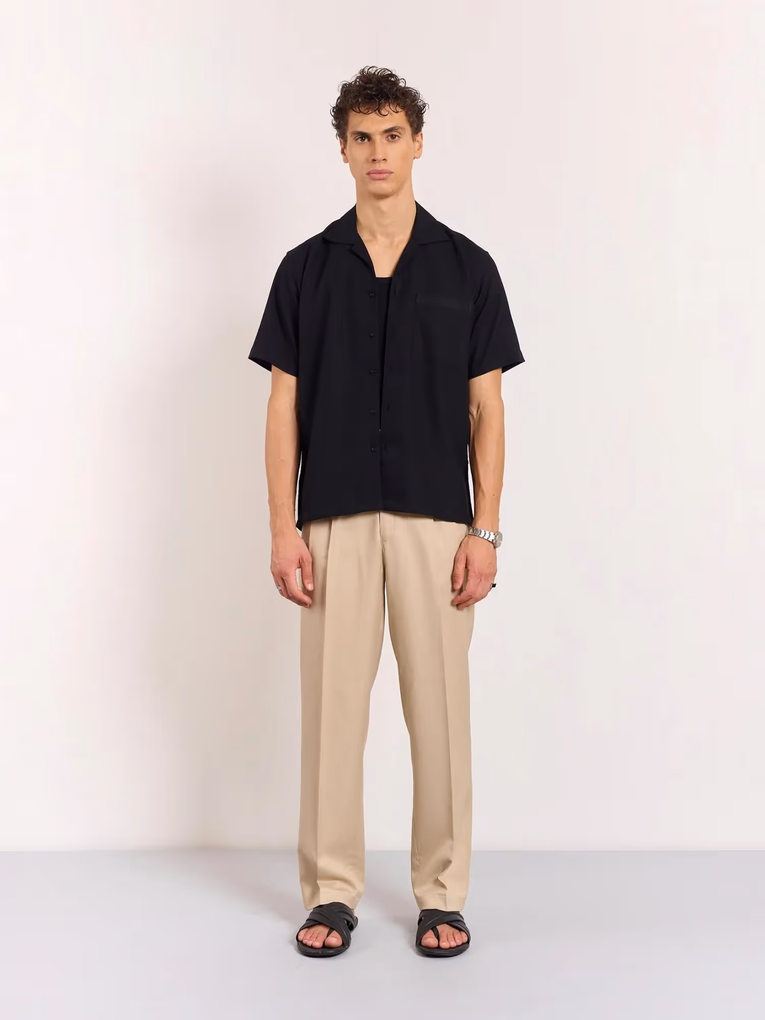 Beige Tailored Trousers image 1