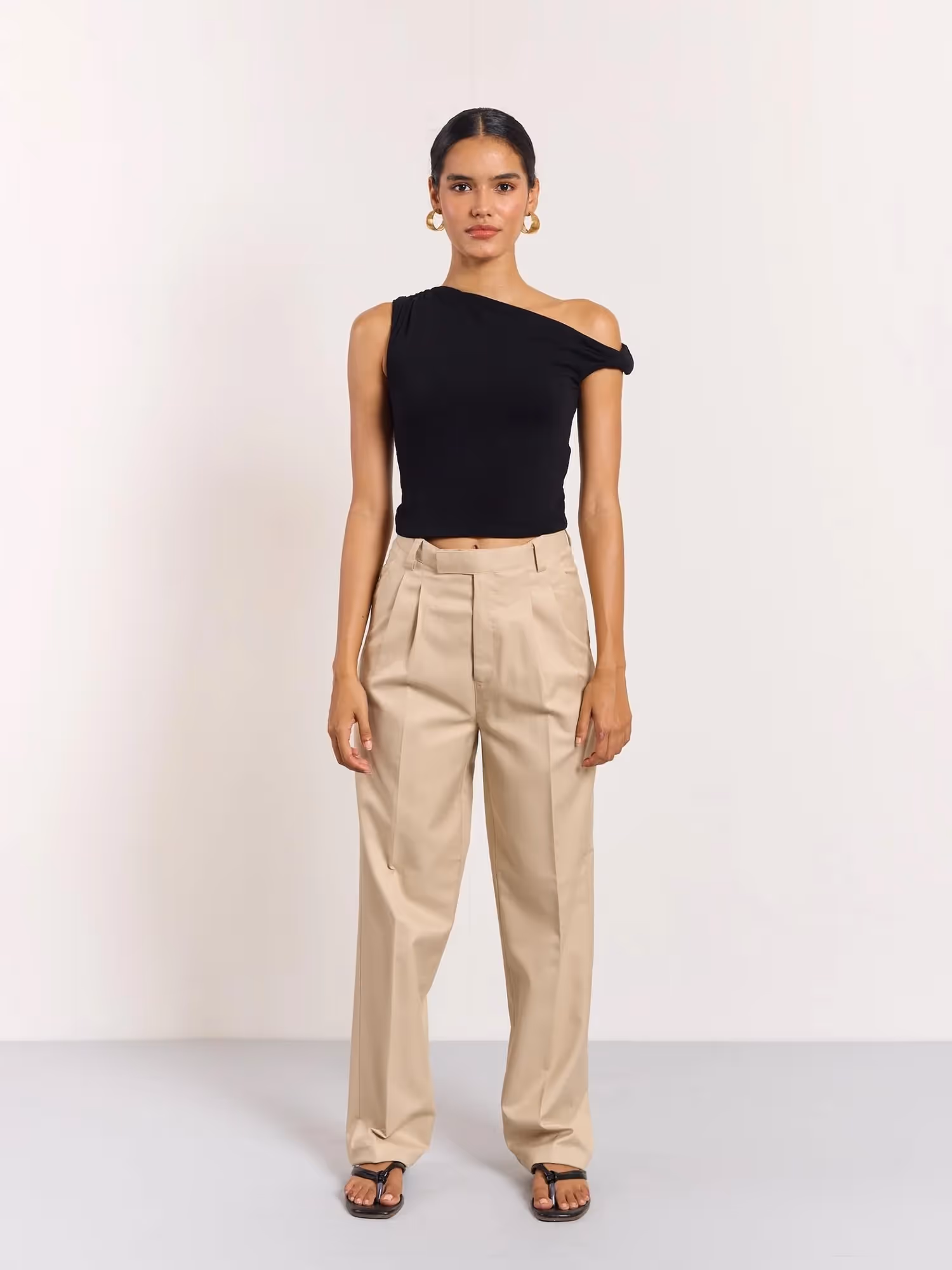 Beige Tailored Trousers  image 2