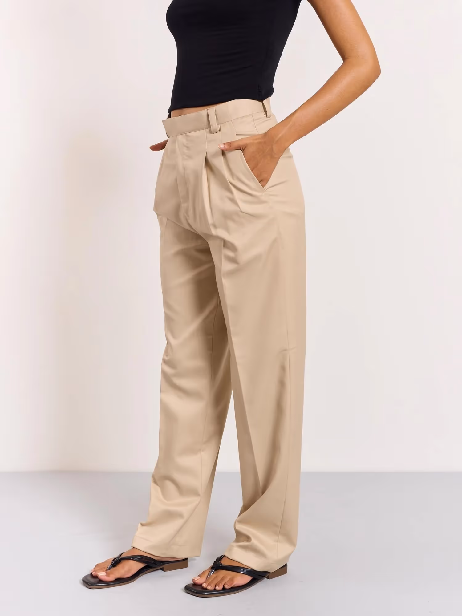 Beige Tailored Trousers  image 6