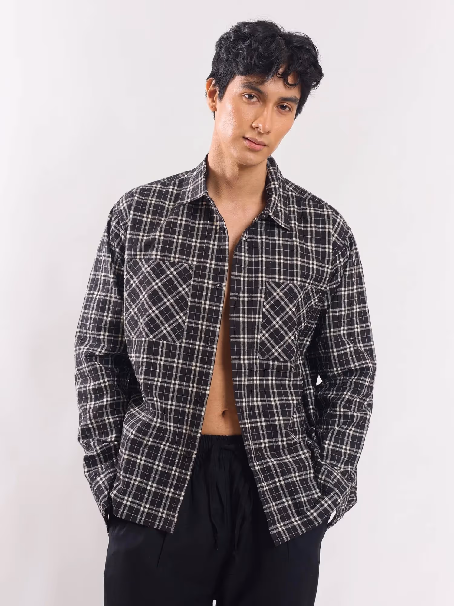 Black Checked Holiday Shirt  image 1