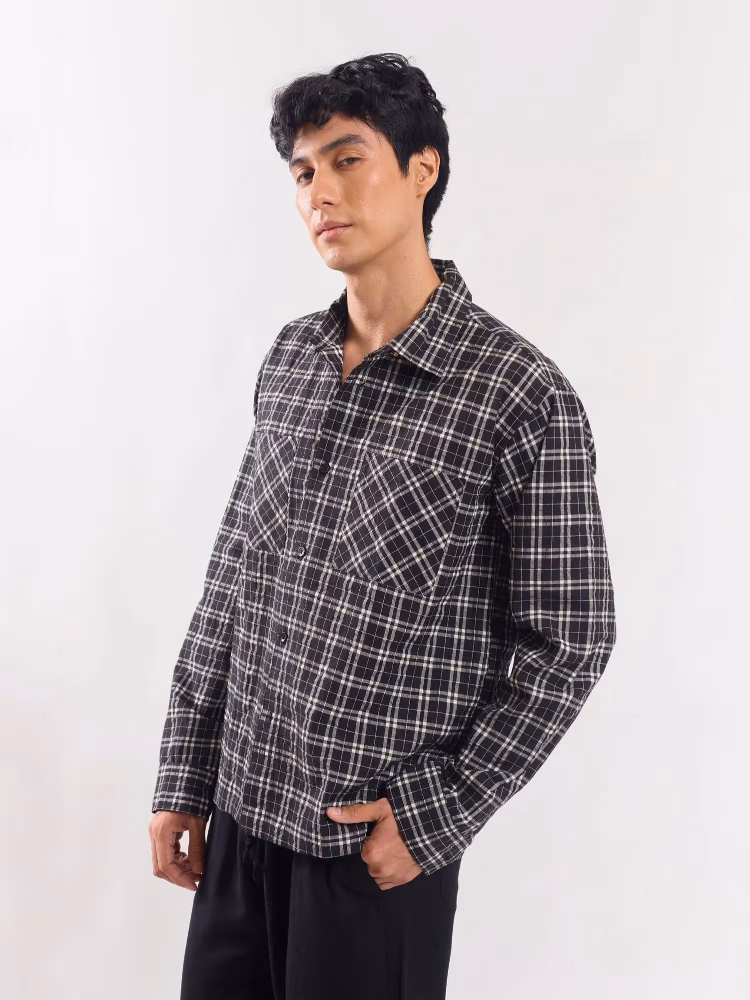 Black Checked Holiday Shirt  image 4