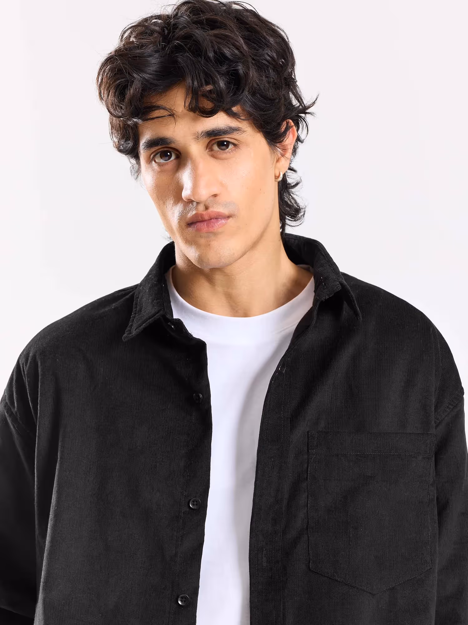 Black Corduroy Oversized Shirt  image 4