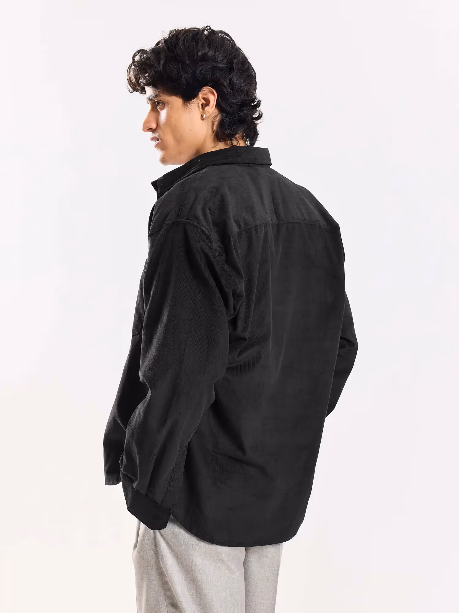 Black Corduroy Oversized Shirt  image 6