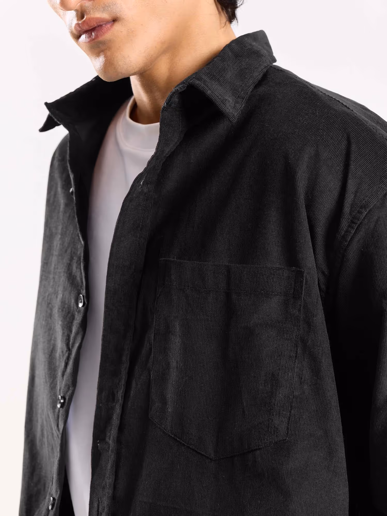 Black Corduroy Oversized Shirt  image 7