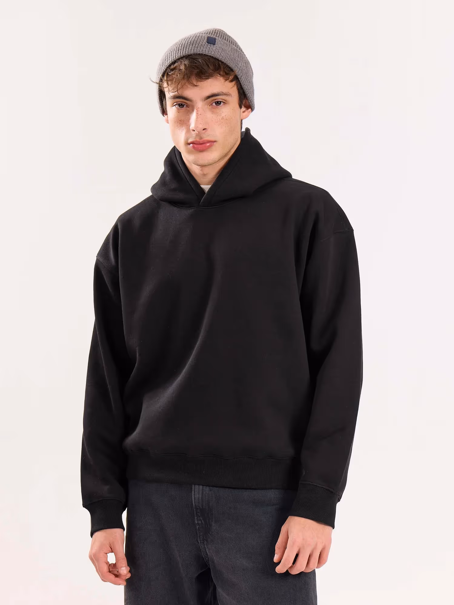 Black Cropped Fit Hoodie image 2
