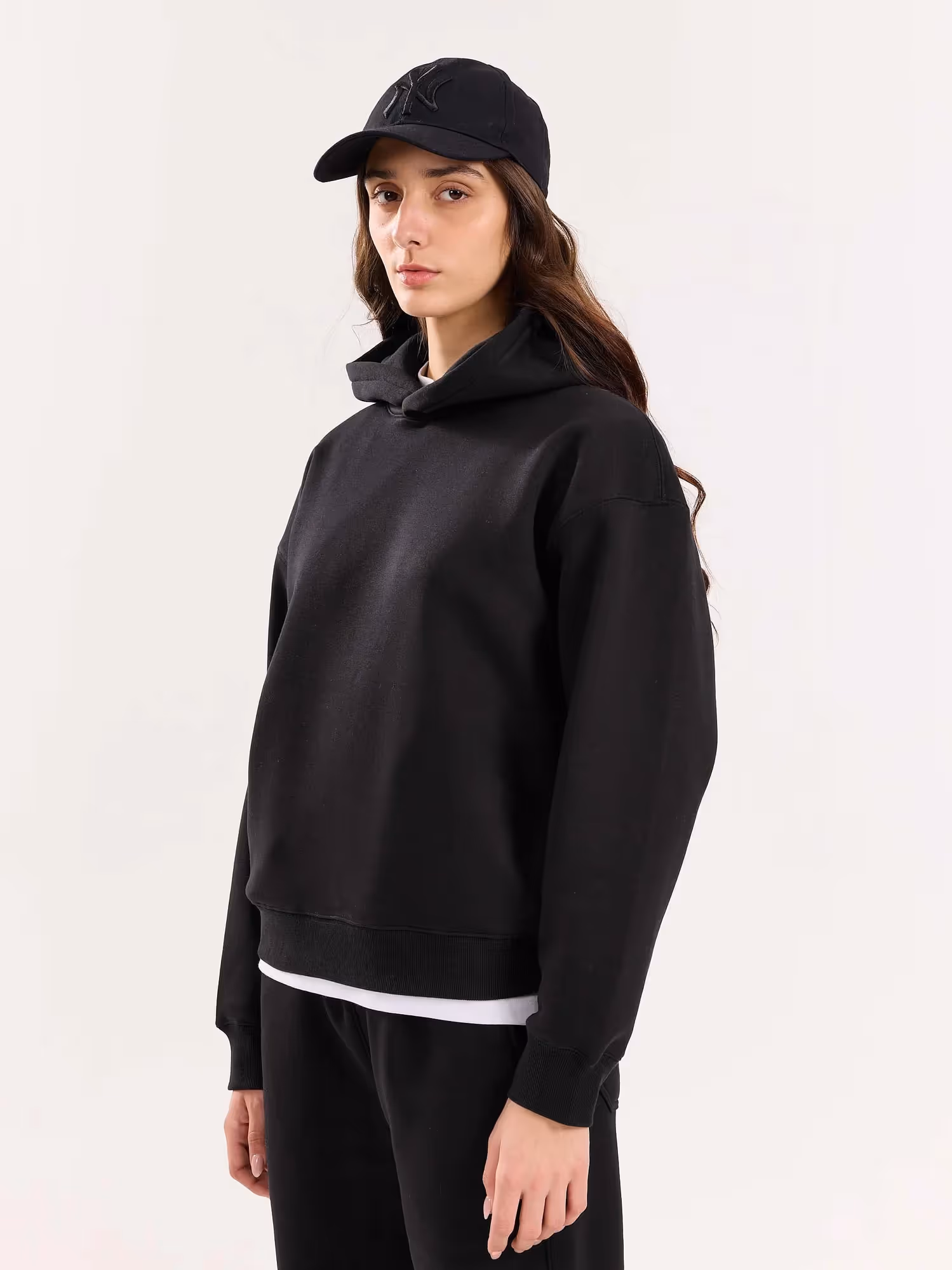 Black Cropped Fit Hoodie image 5