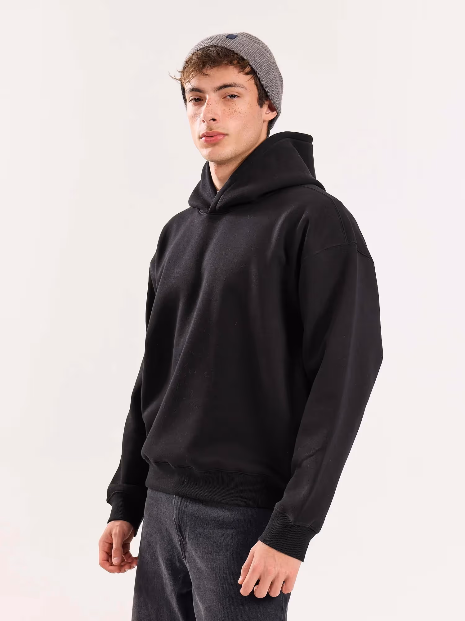 Black Cropped Fit Hoodie image 7