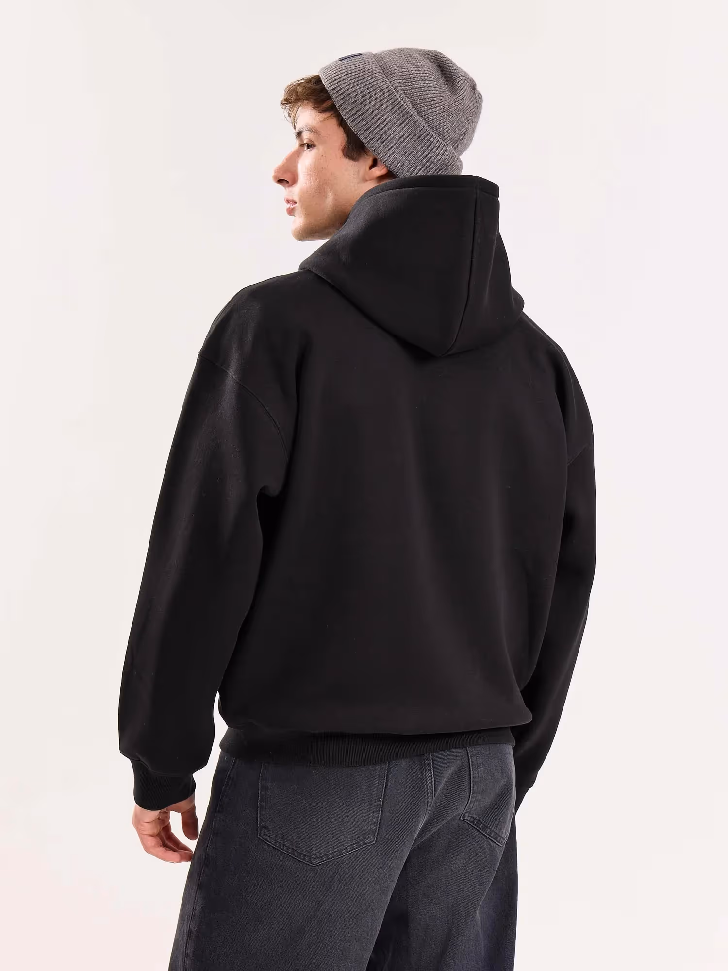 Black Cropped Fit Hoodie image 8