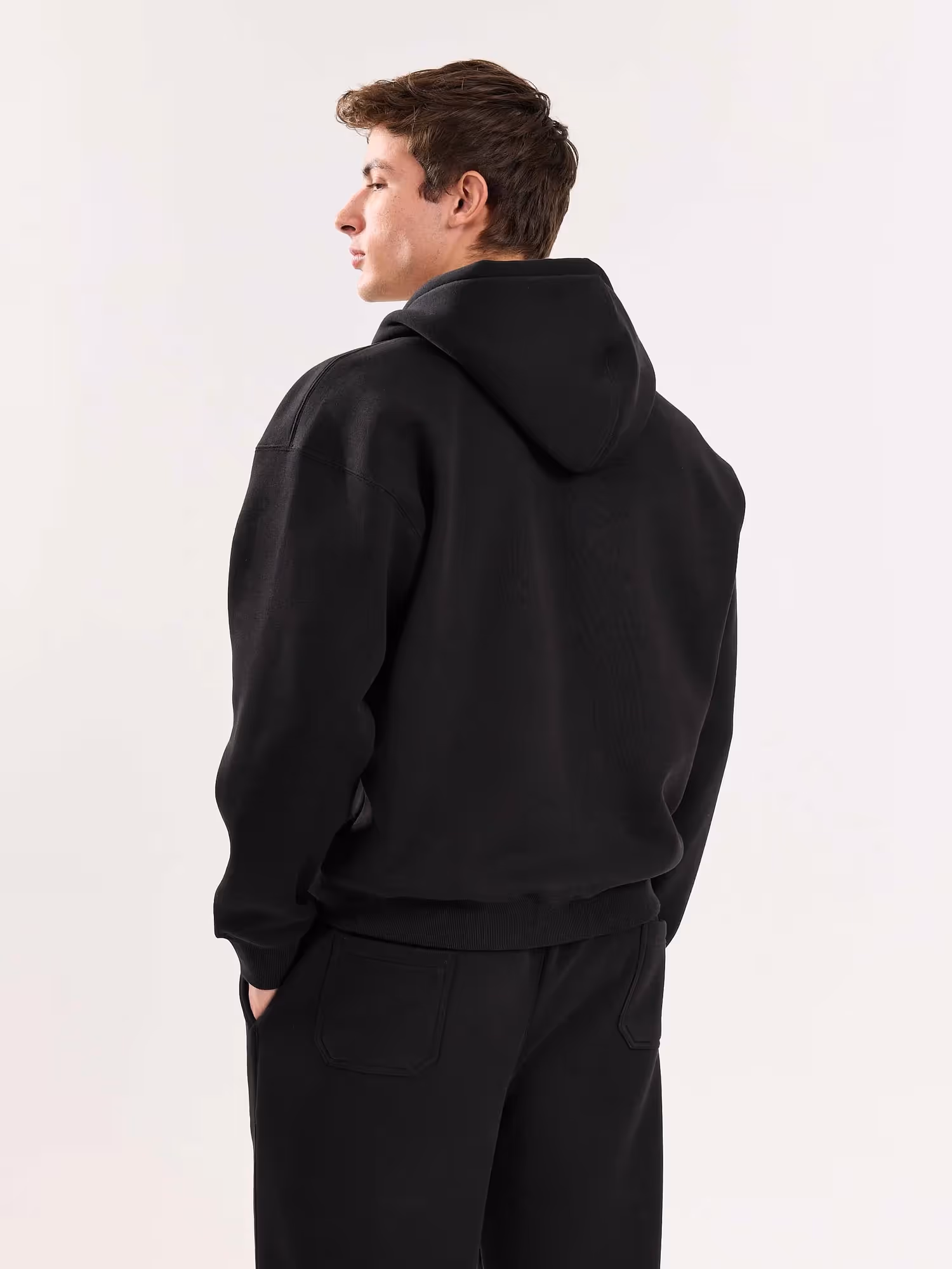 Black Cropped Zip-Up Hoodie image 8