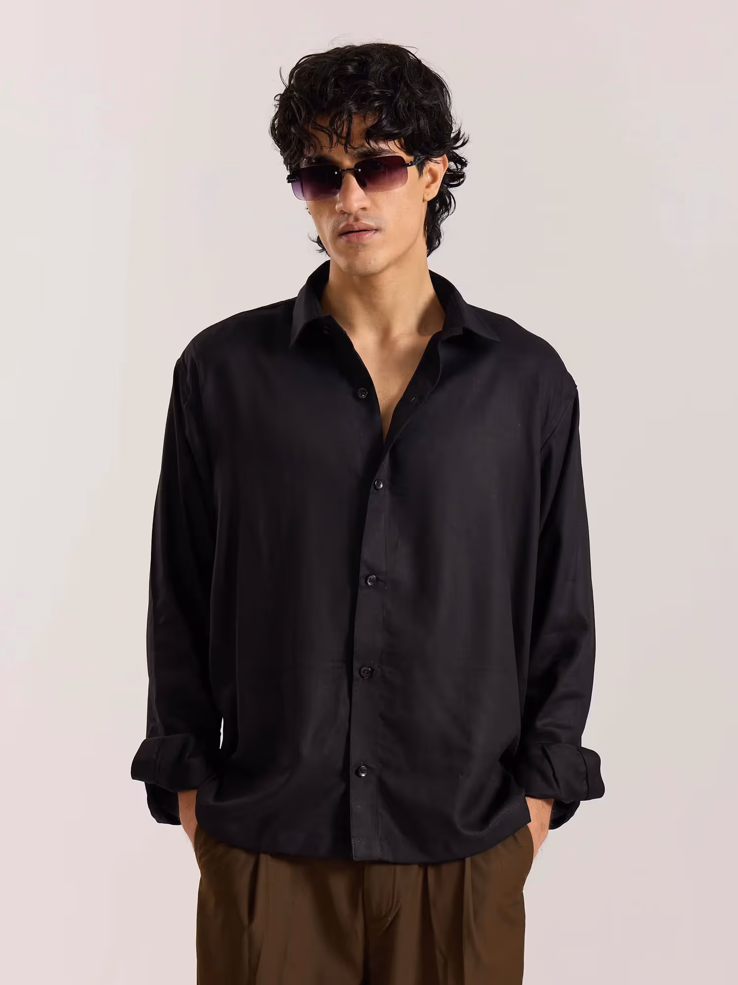 Black Drape Shirt image 2