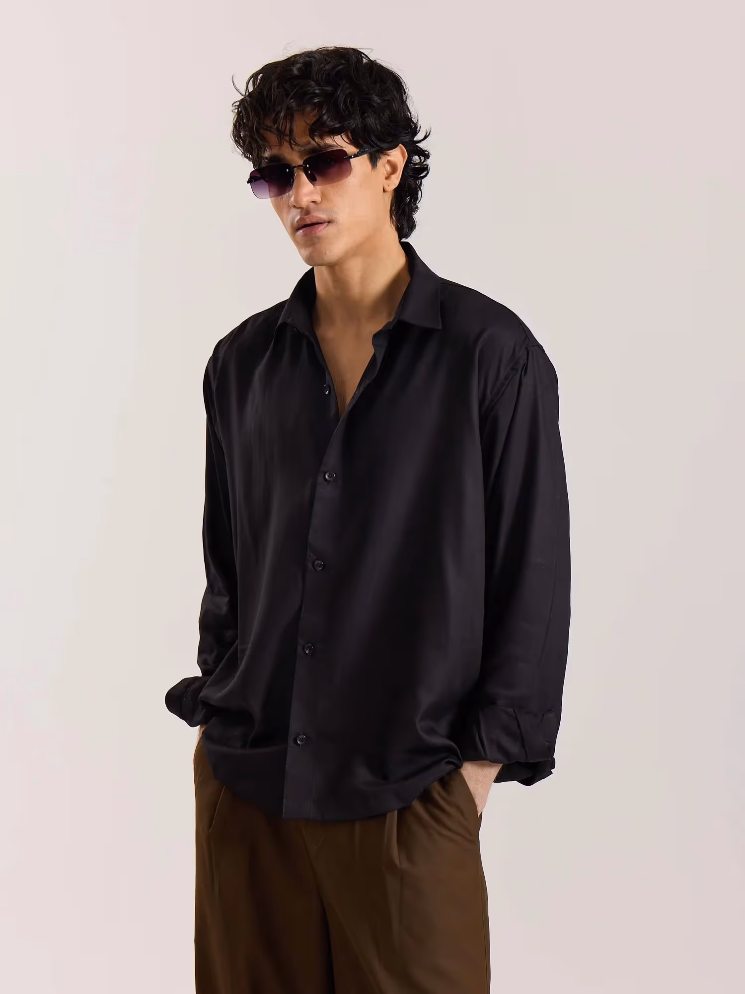 Black Drape Shirt image 4
