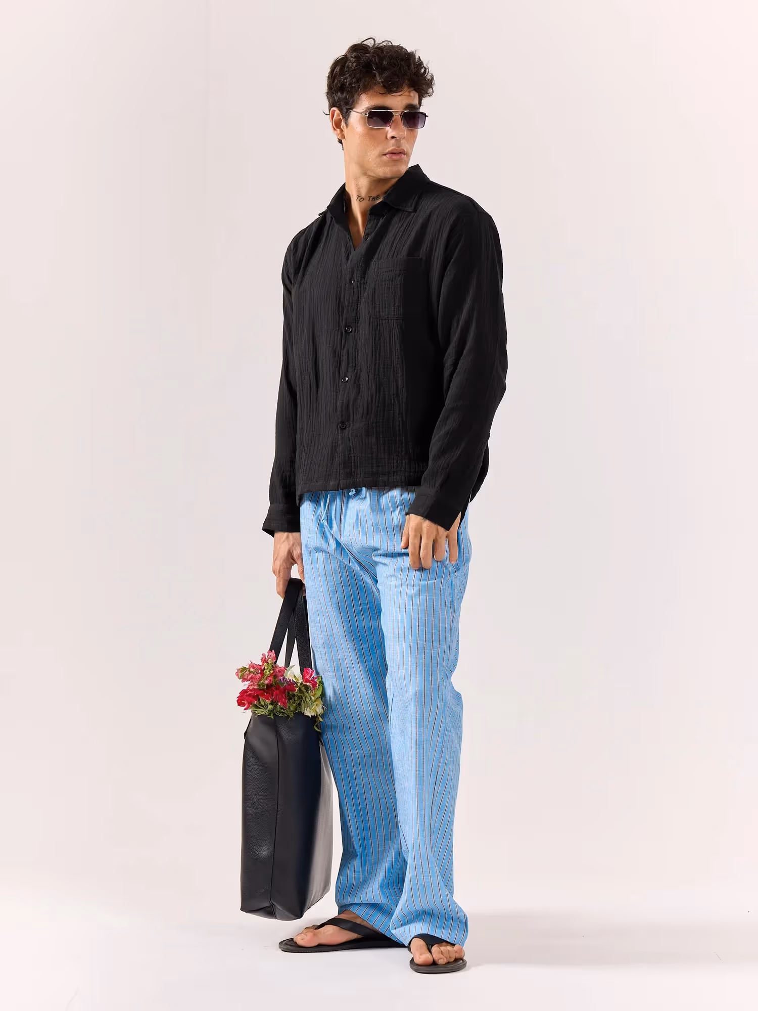 Black Gauze Holiday Shirt  image 2