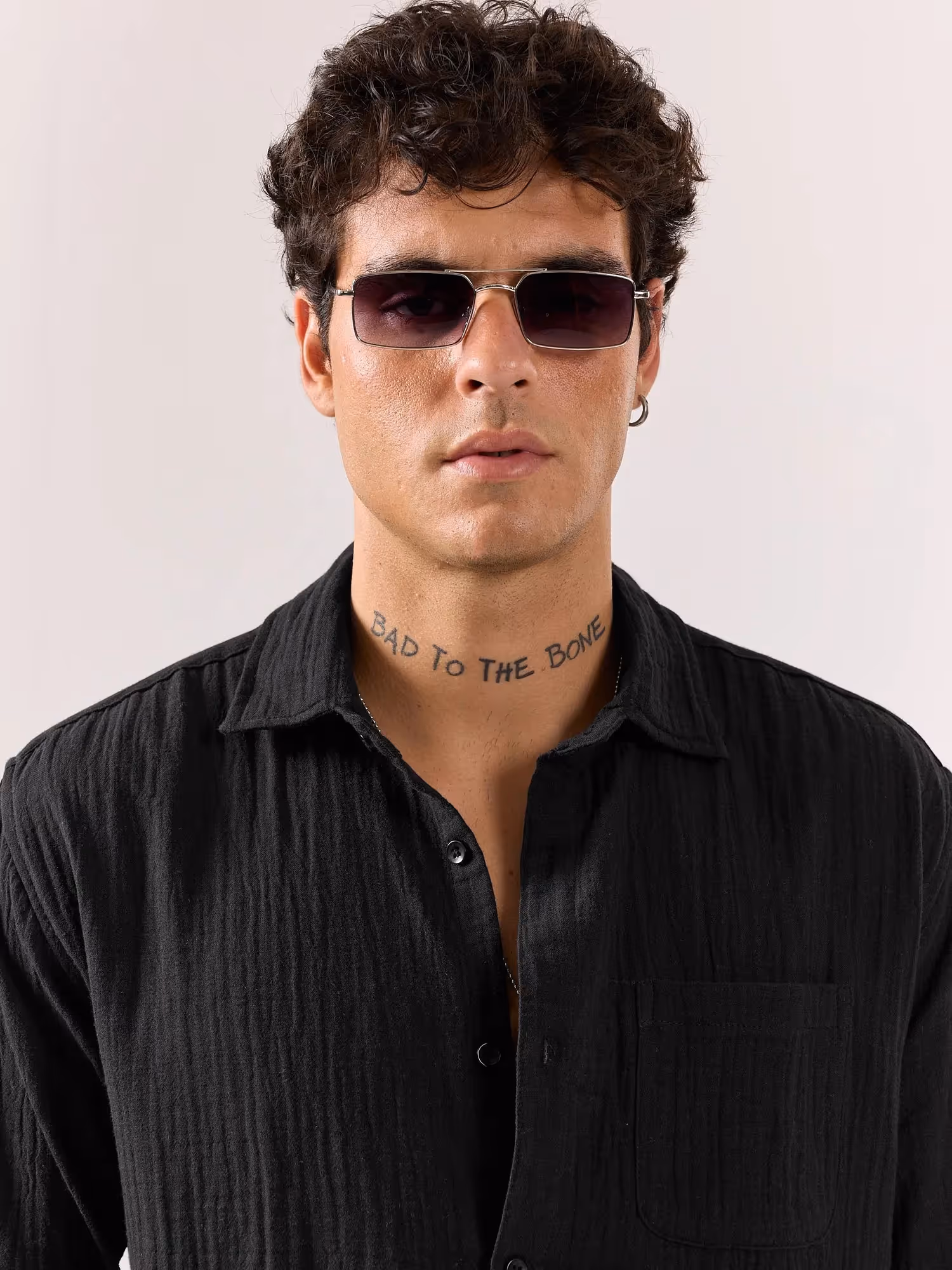 Black Gauze Holiday Shirt  image 4