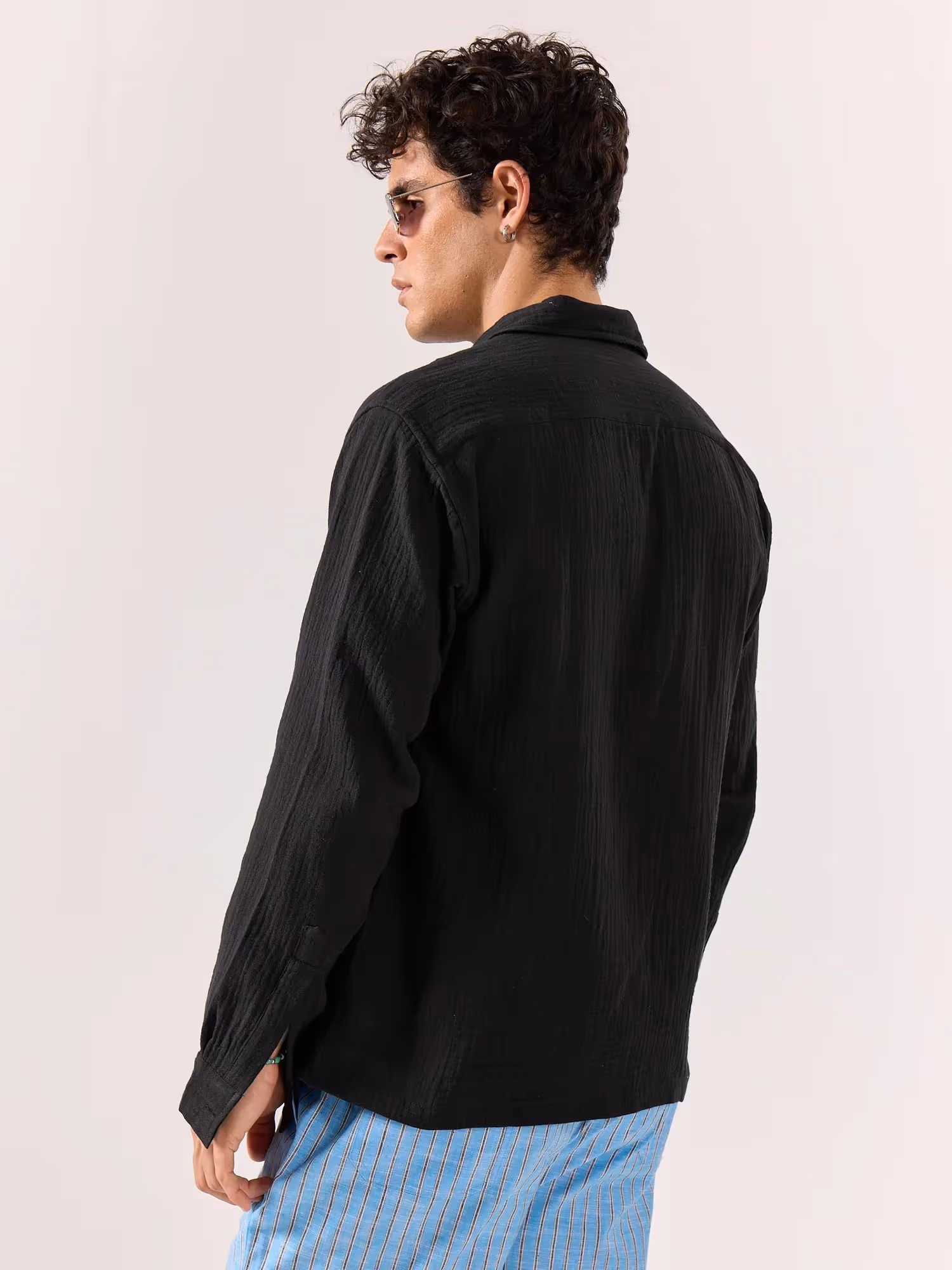 Black Gauze Holiday Shirt  image 7