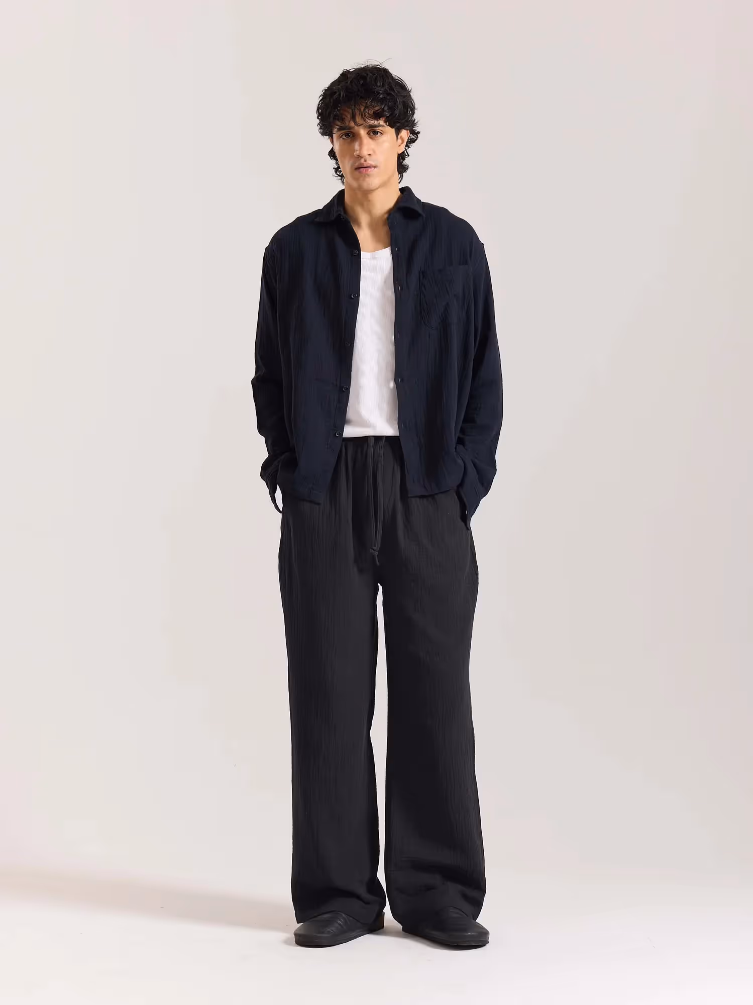 Black Gauze Pull-on Pants image 1