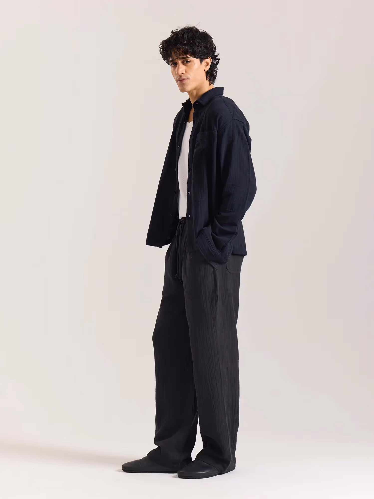 Black Gauze Pull-on Pants  image 5