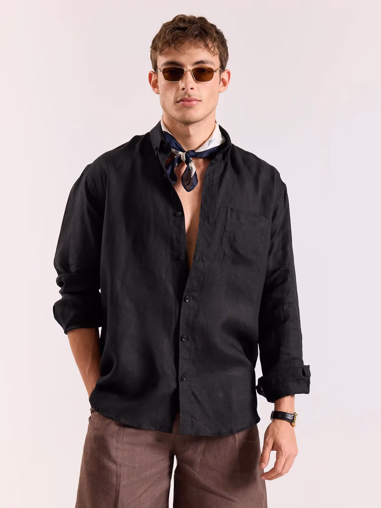 Black Irish Linen Shirt image 3