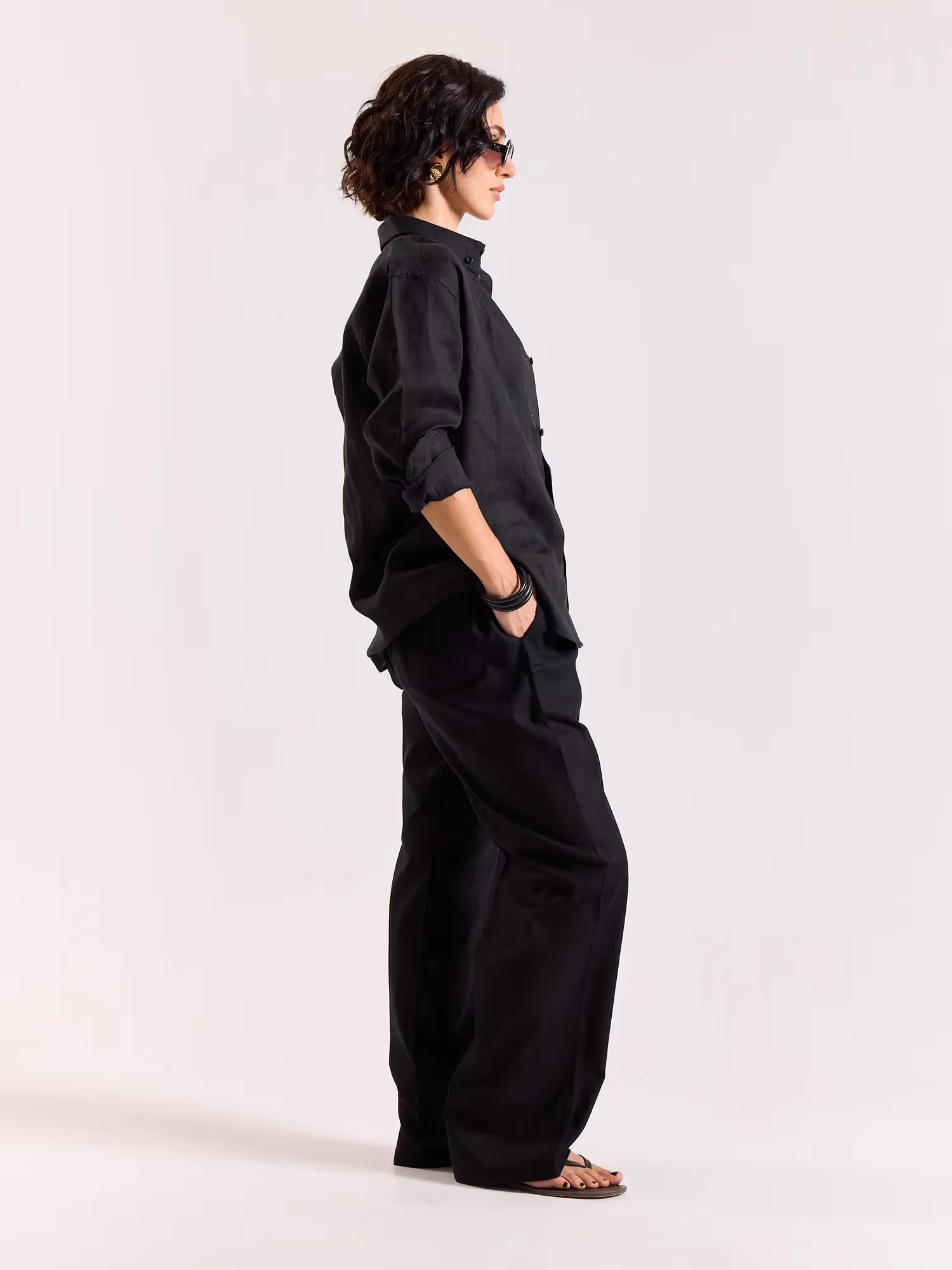 Black Irish Linen Shirt image 7