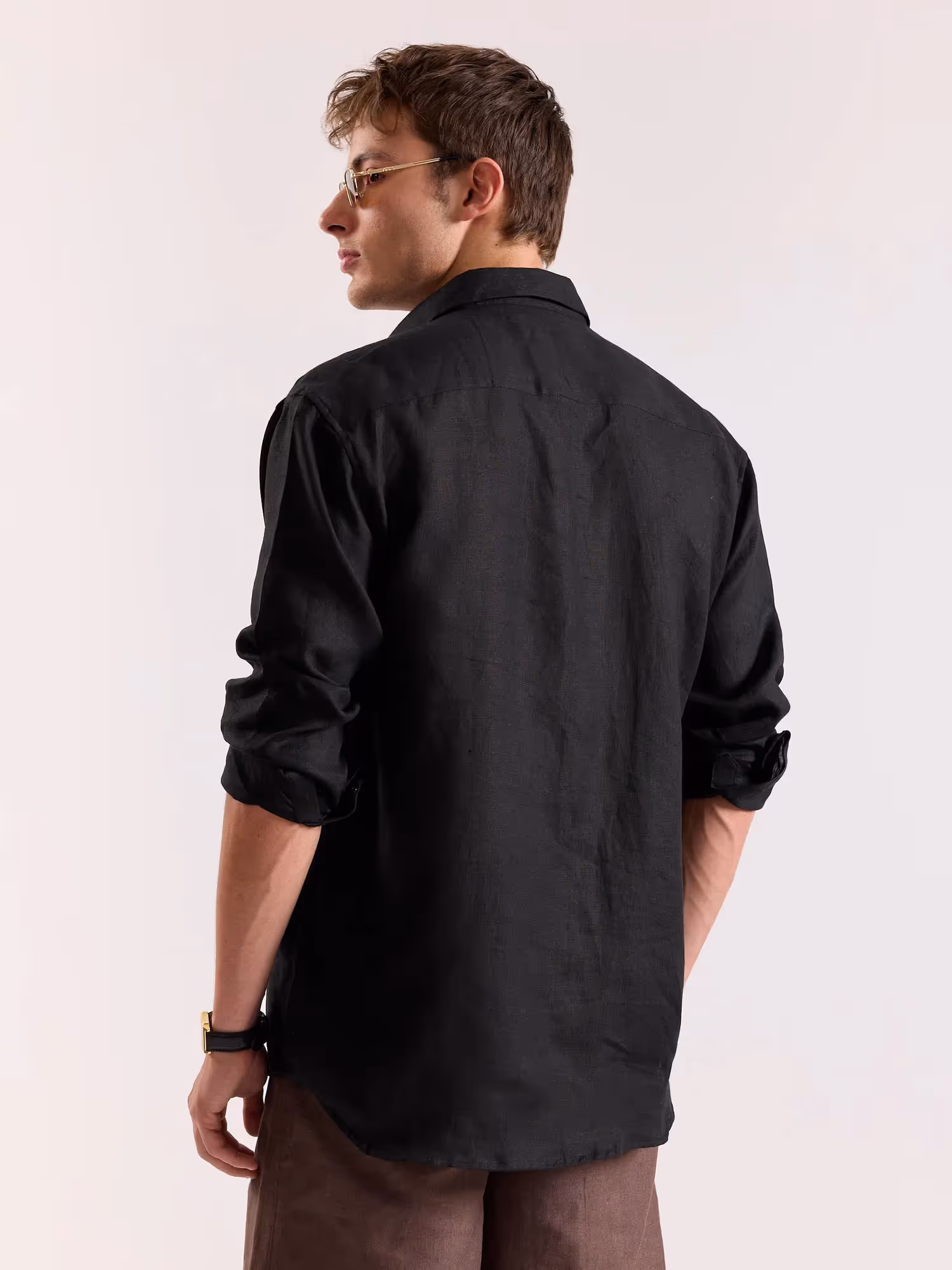 Black Irish Linen Shirt image 8
