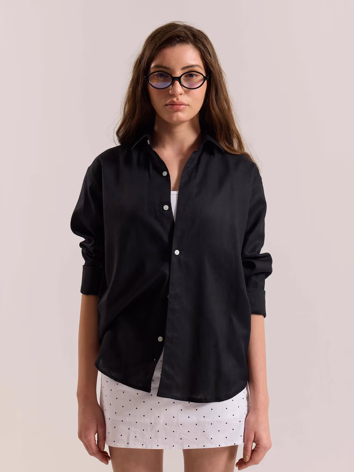 Black Linen-blend Shirt  image 4