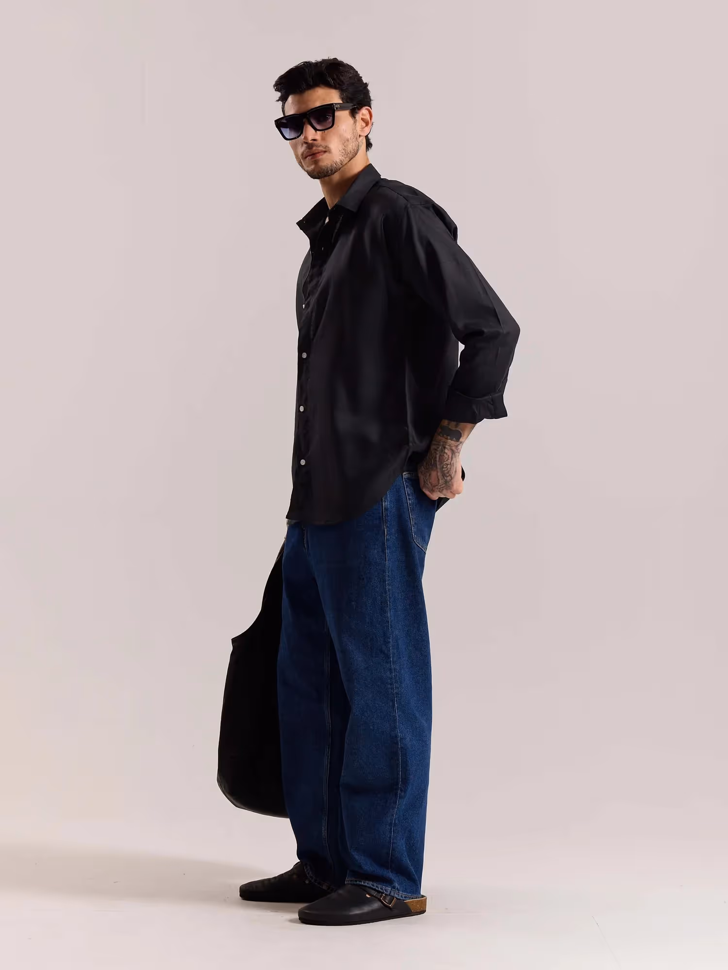Black Linen-blend Shirt  image 7