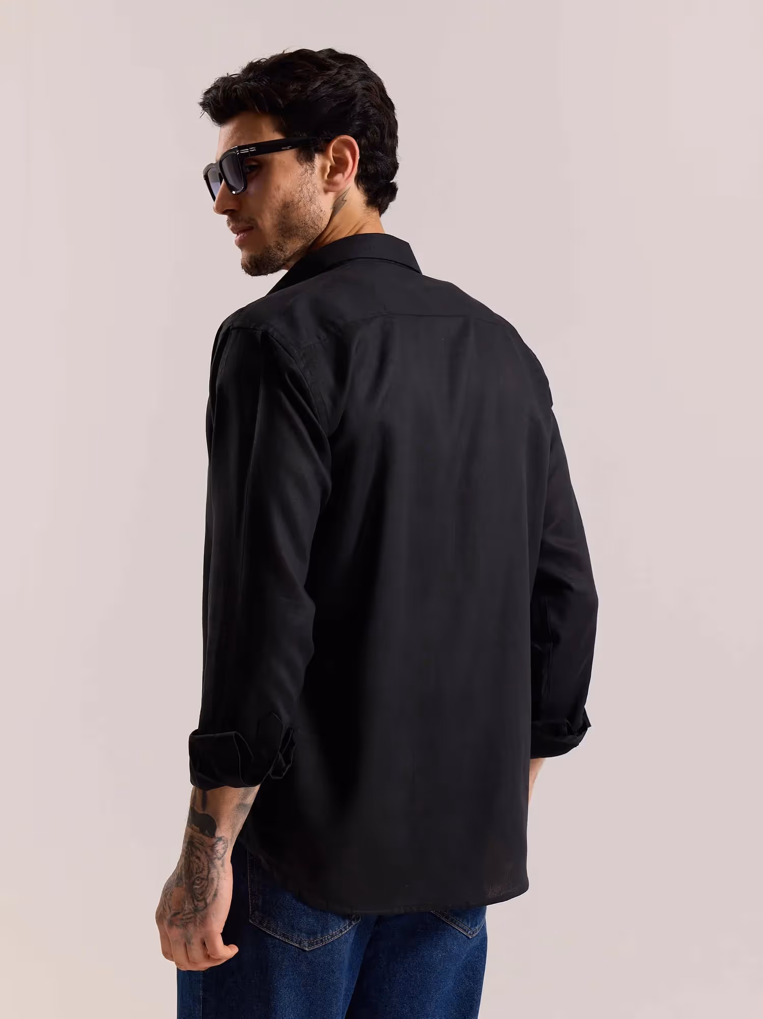 Black Linen-blend Shirt  image 8