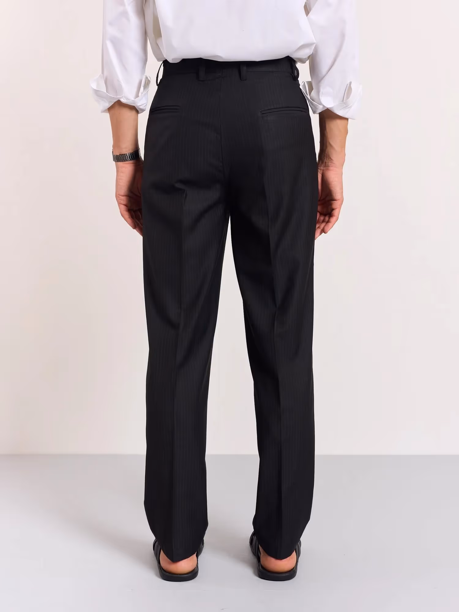 Black Pinstriped Trousers  image 8