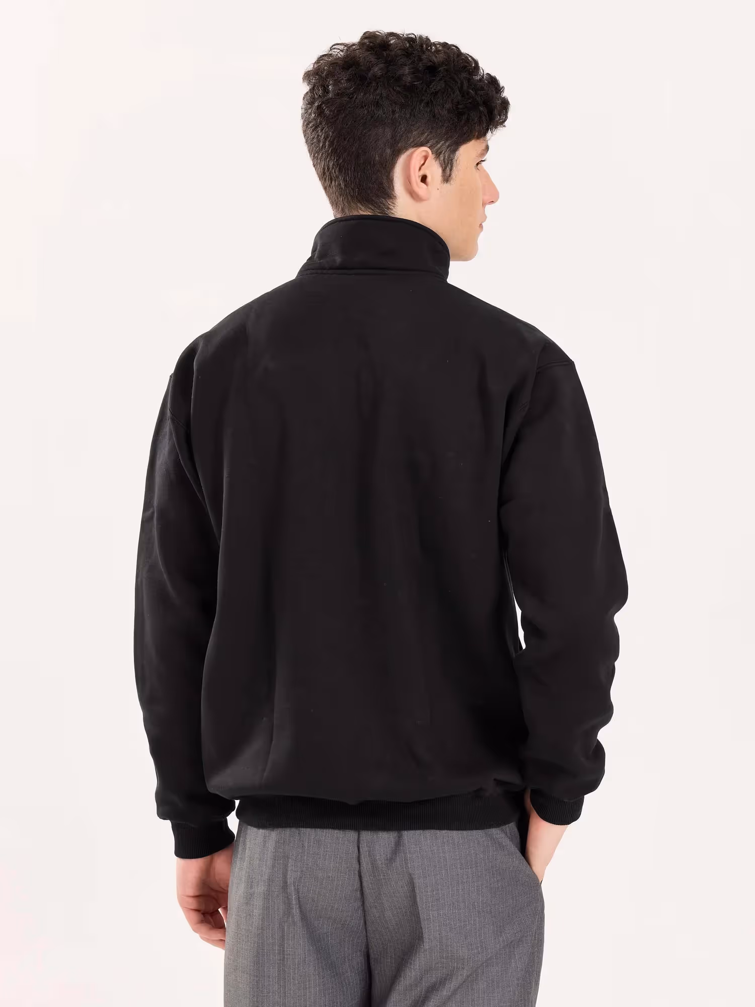Black Quarter-Zip Sweatshirt image 8