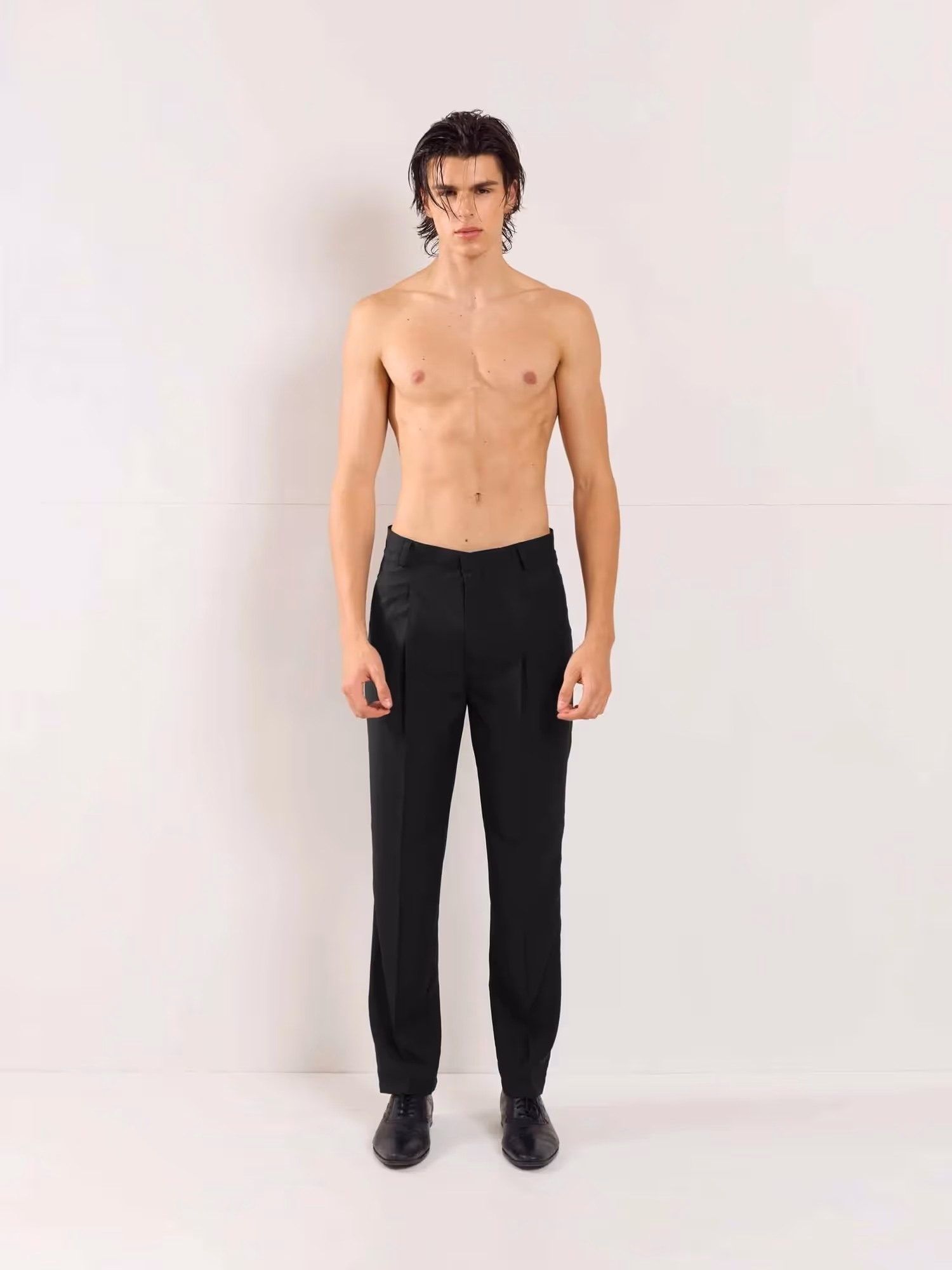Black Straight Fit Trousers image 1