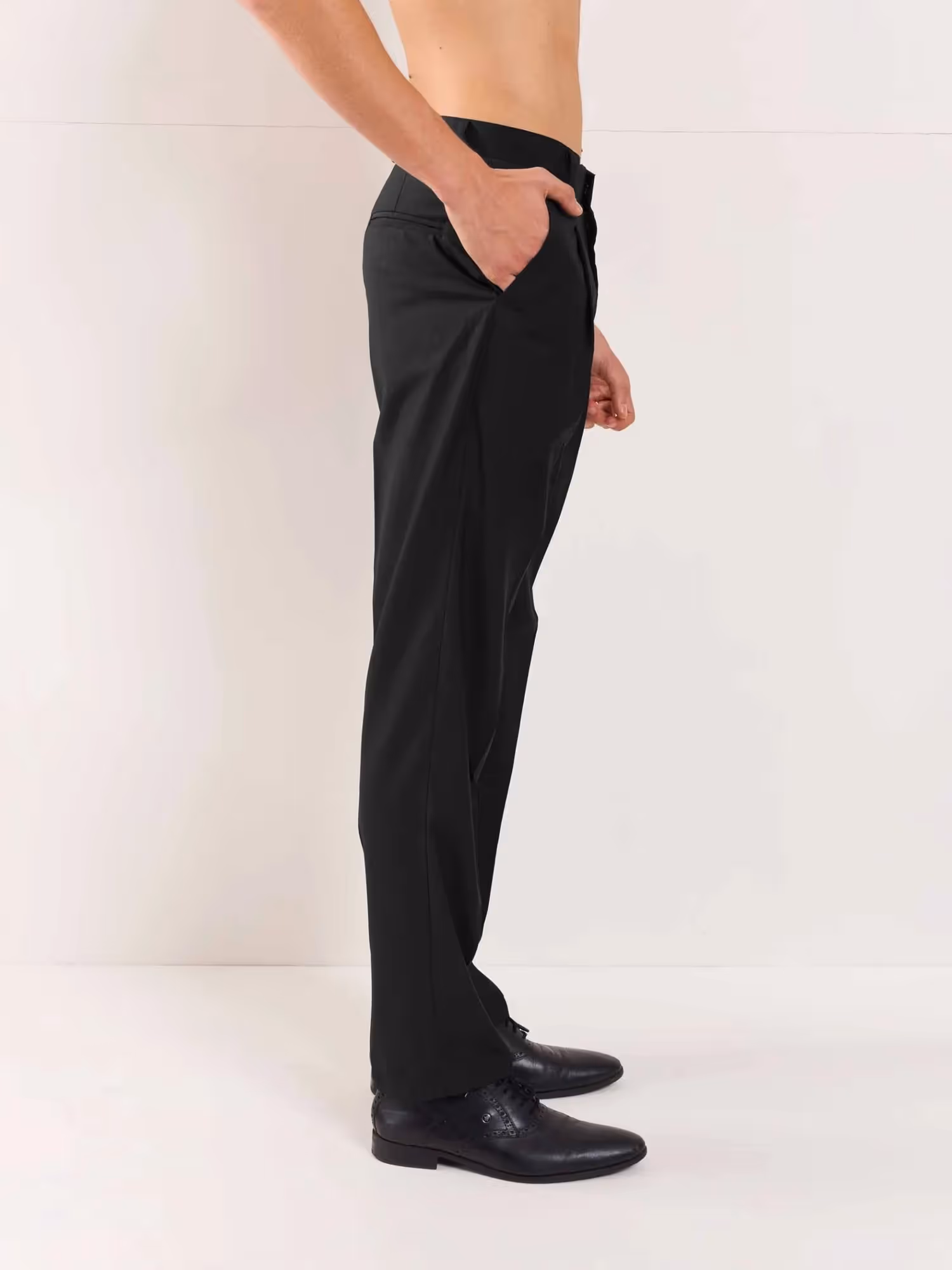 Black Straight Fit Trousers image 5