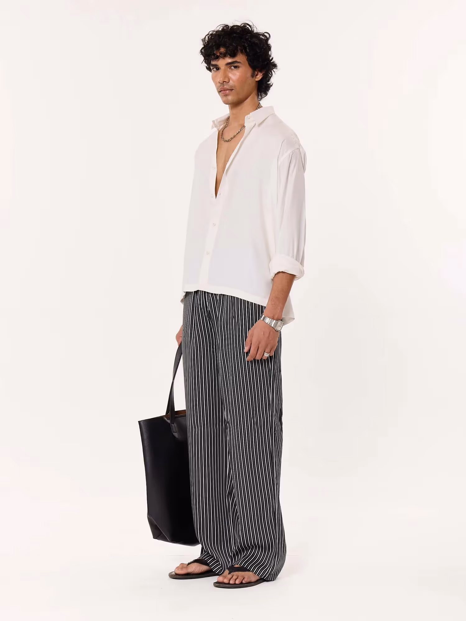 Black Striped Pull-on Pants image 5