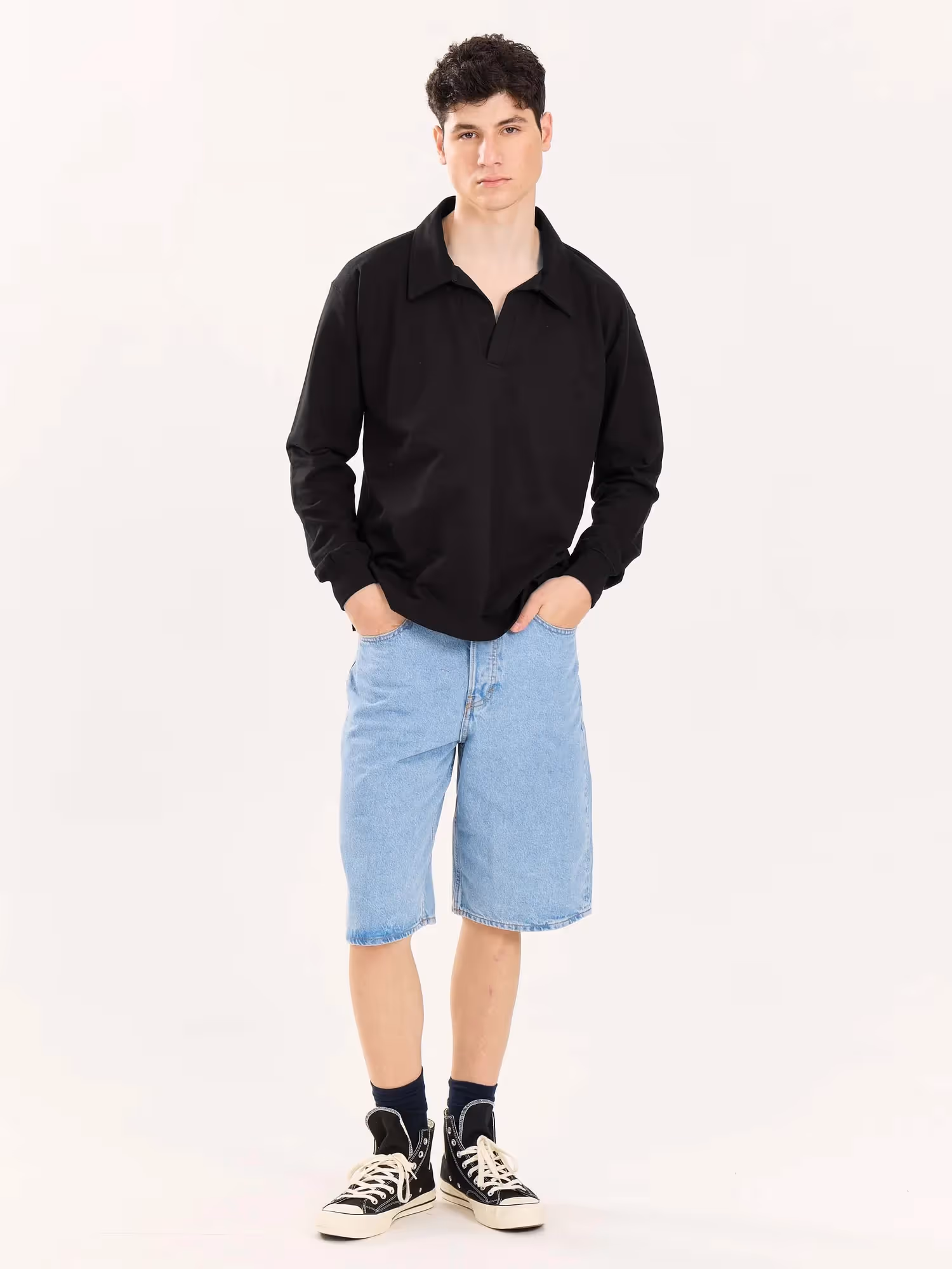 Black Terry Polo Tee image 1