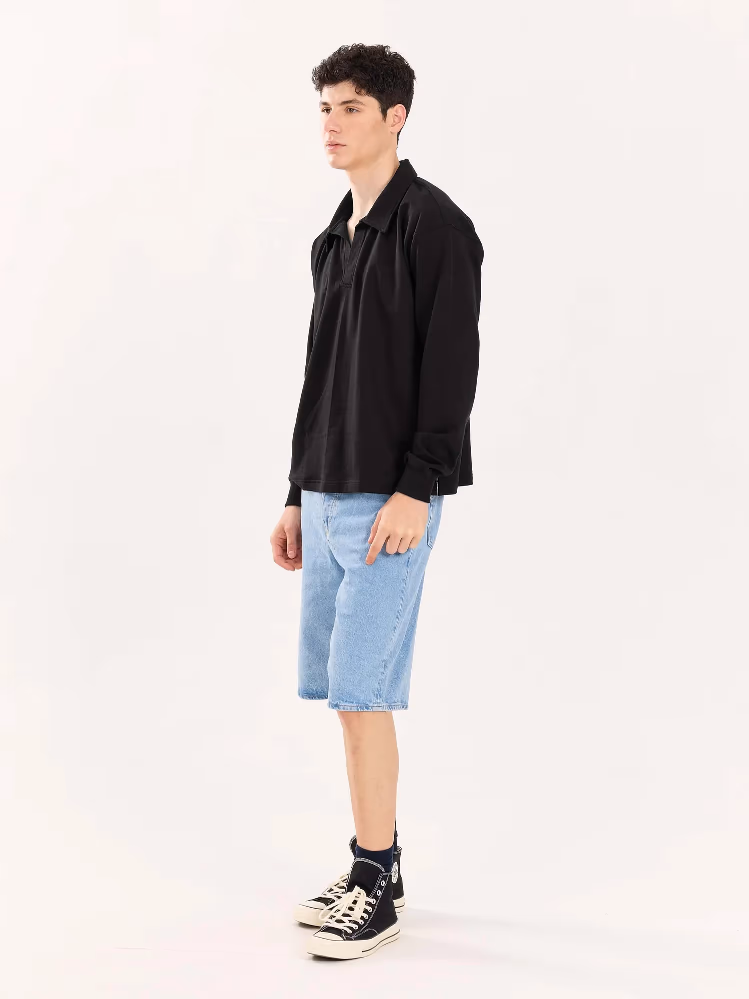Black Terry Polo Tee  image 5