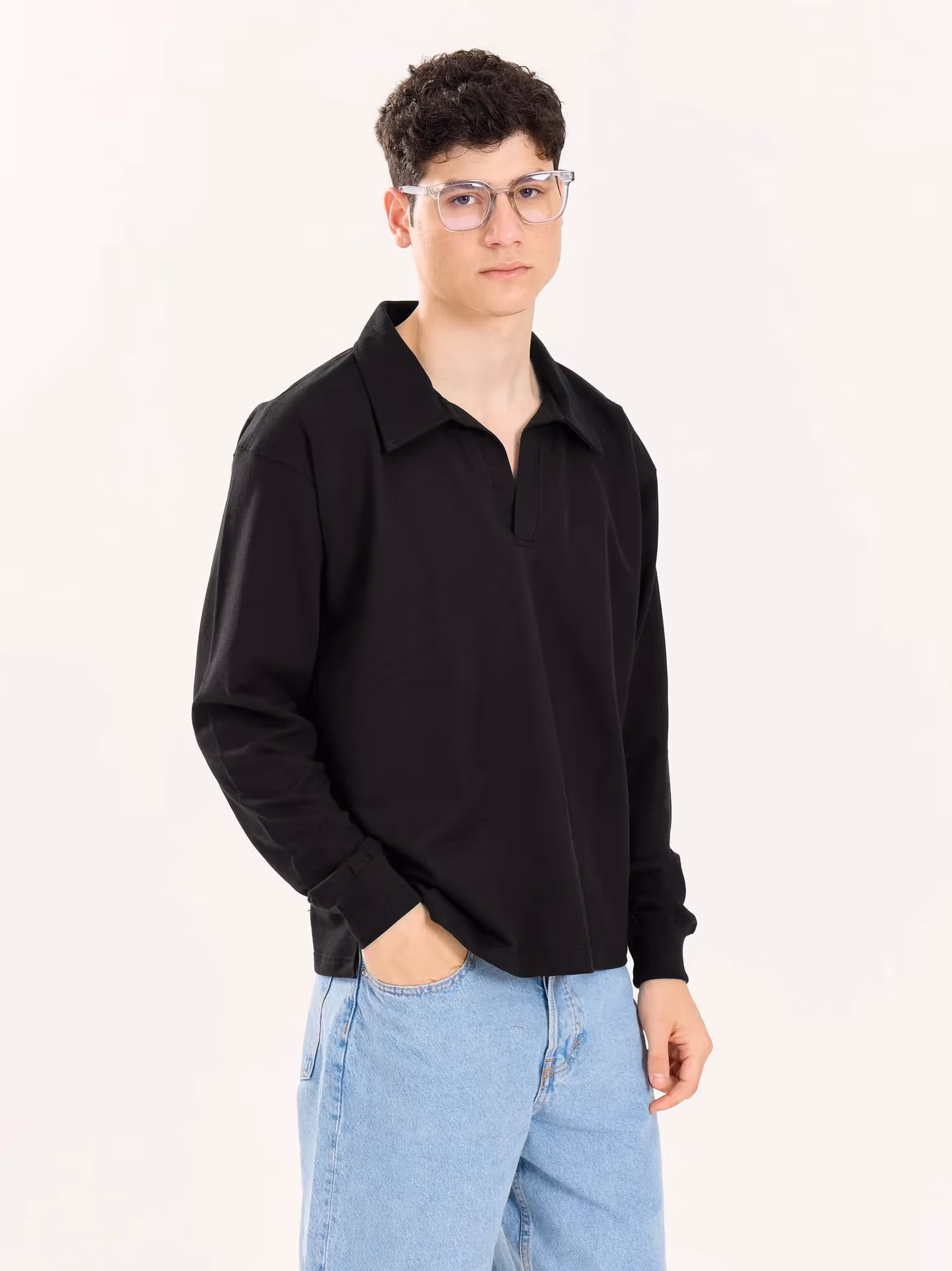 Black Terry Polo Tee  image 7