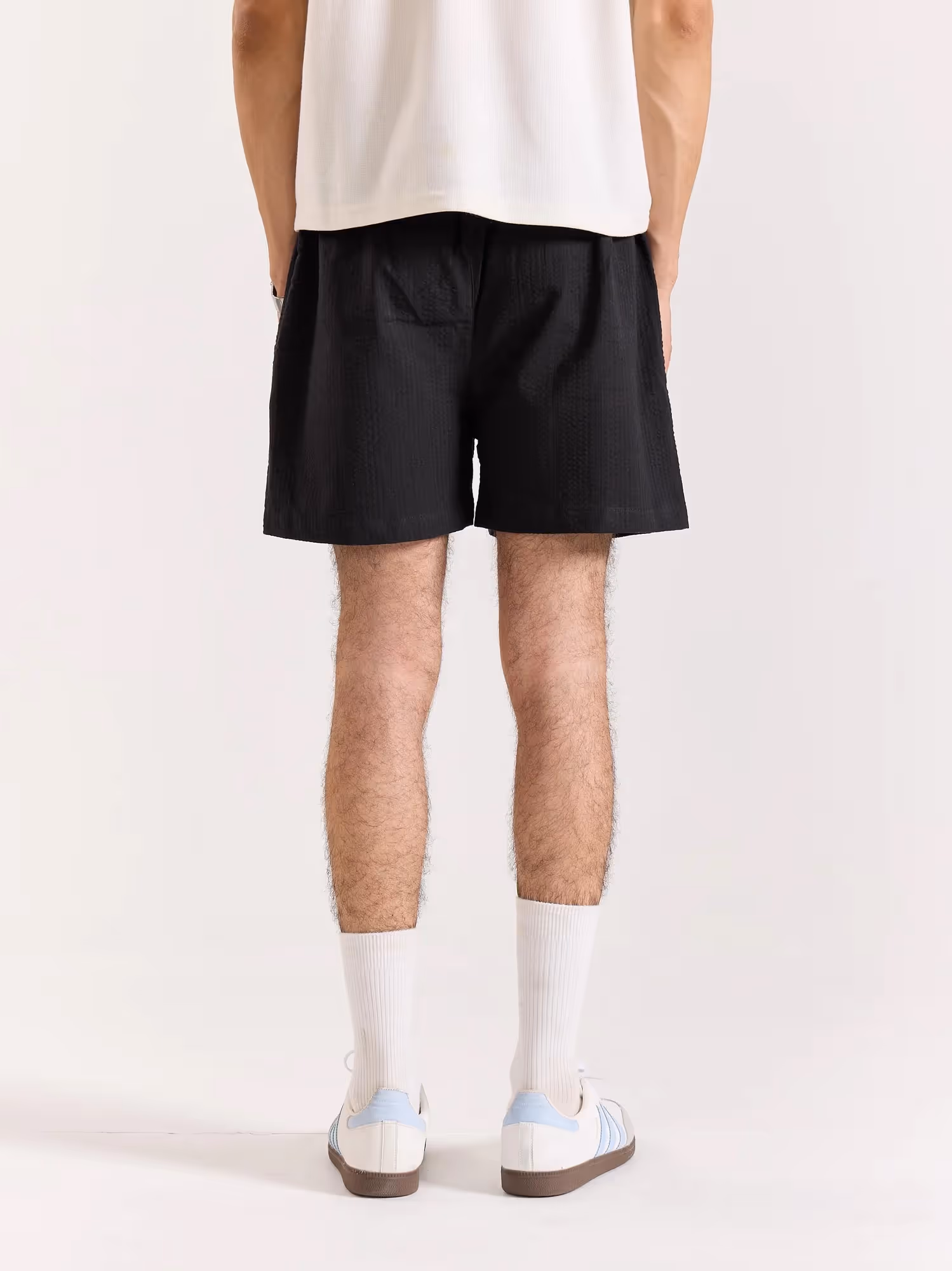 Black Textured Shorts  image 6