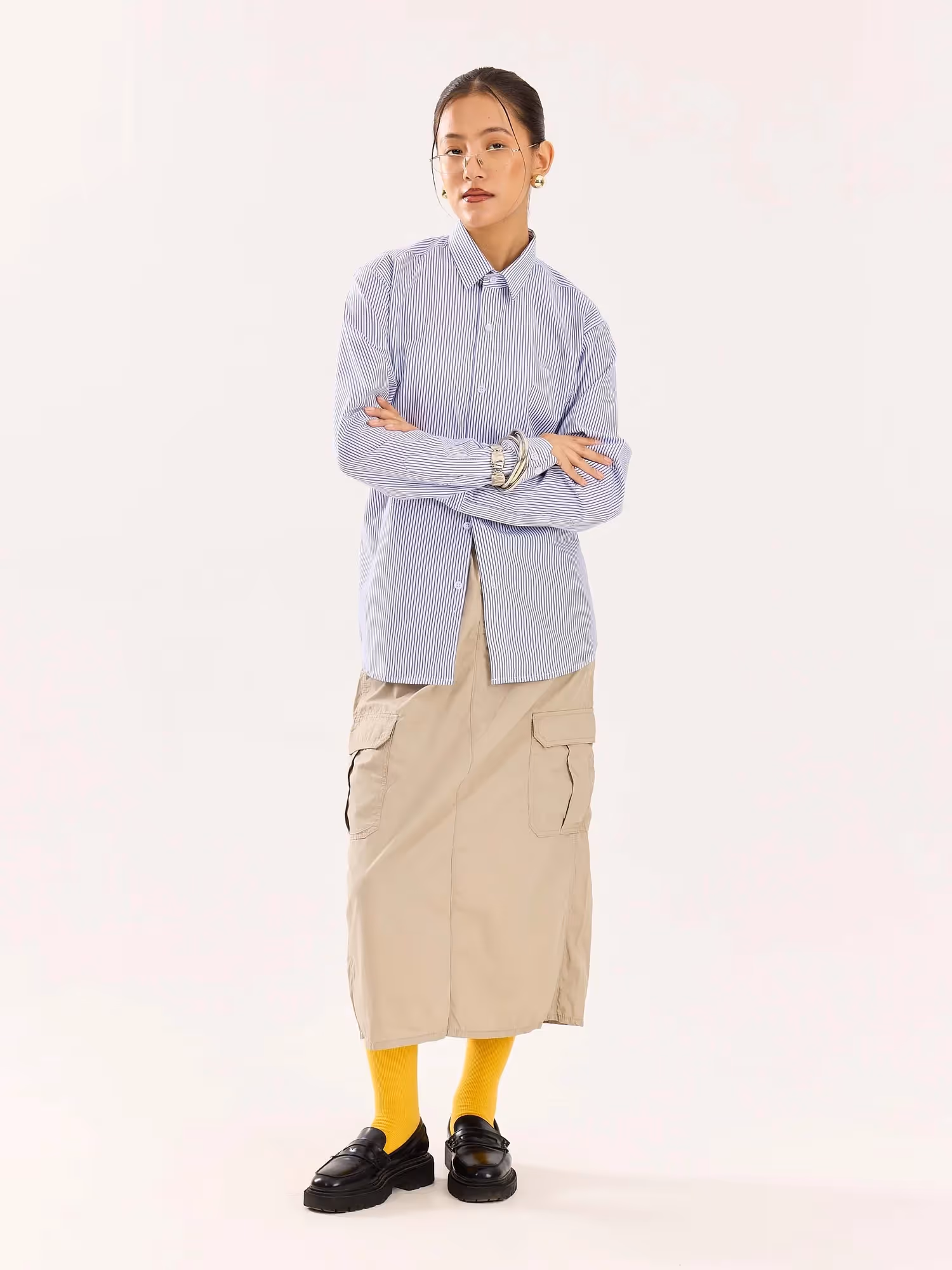 Blue & White Striped Poplin Shirt image 2