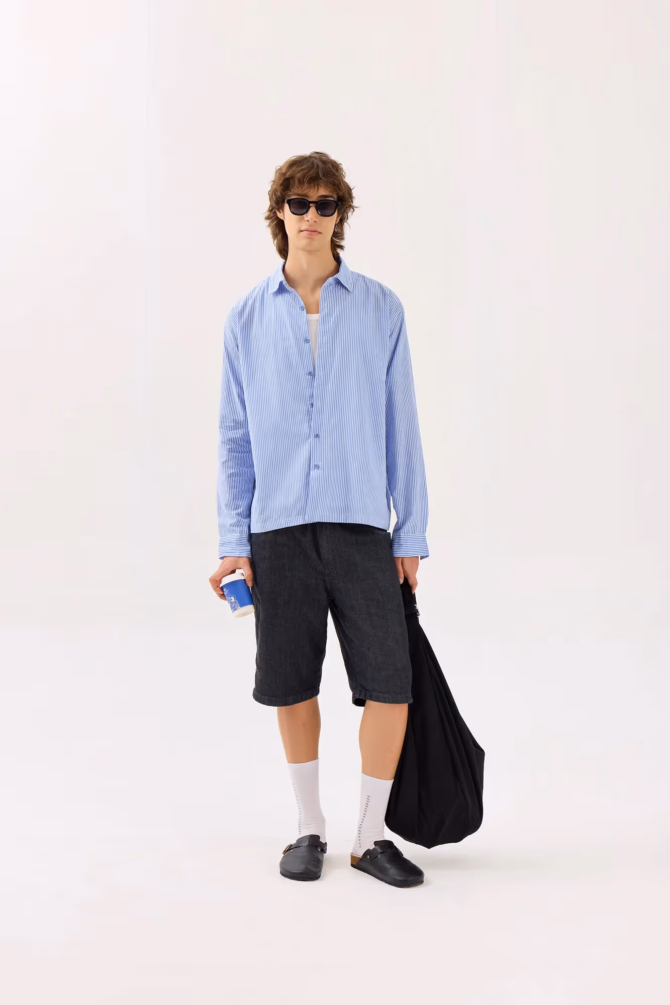 Blue & White Striped Seersucker Holiday Shirt image 1