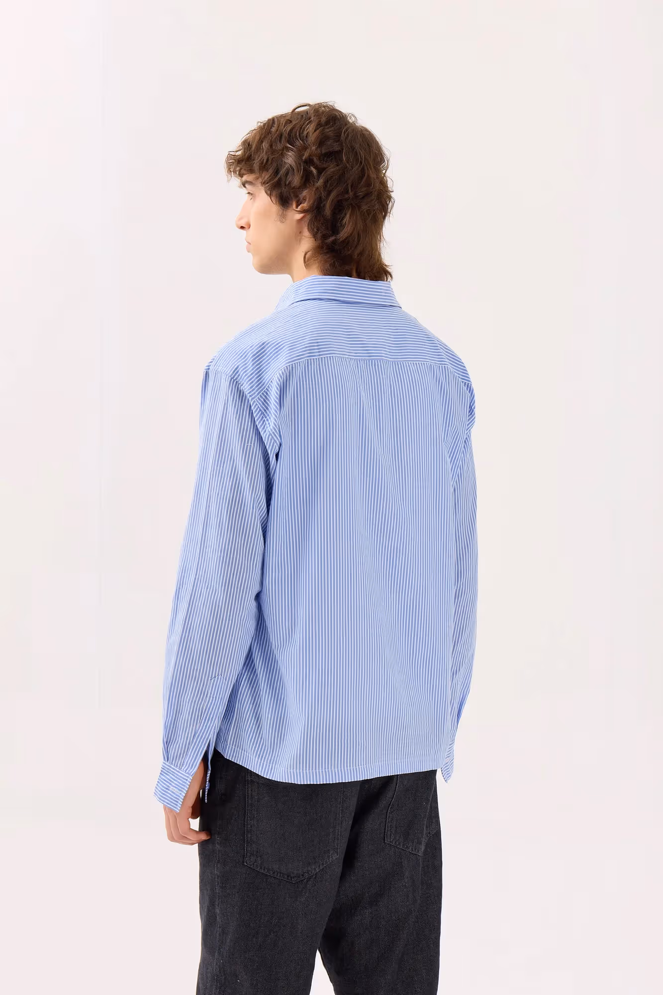 Blue & White Striped Seersucker Holiday Shirt image 6