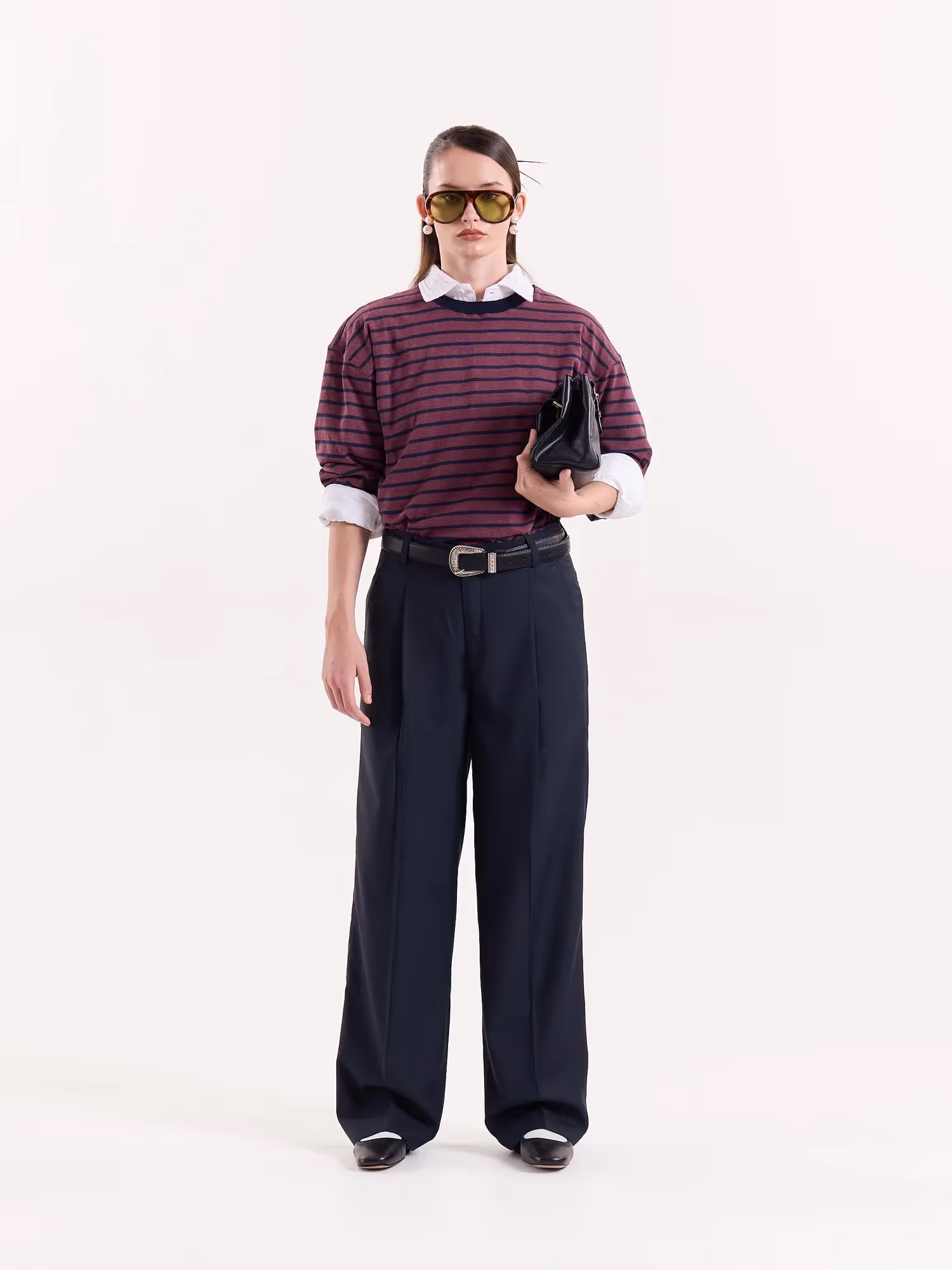 Blue Baggy Fit Trousers  image 3