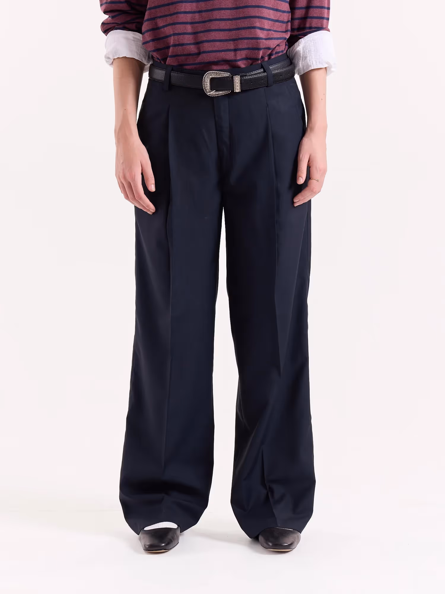 Blue Baggy Fit Trousers  image 4