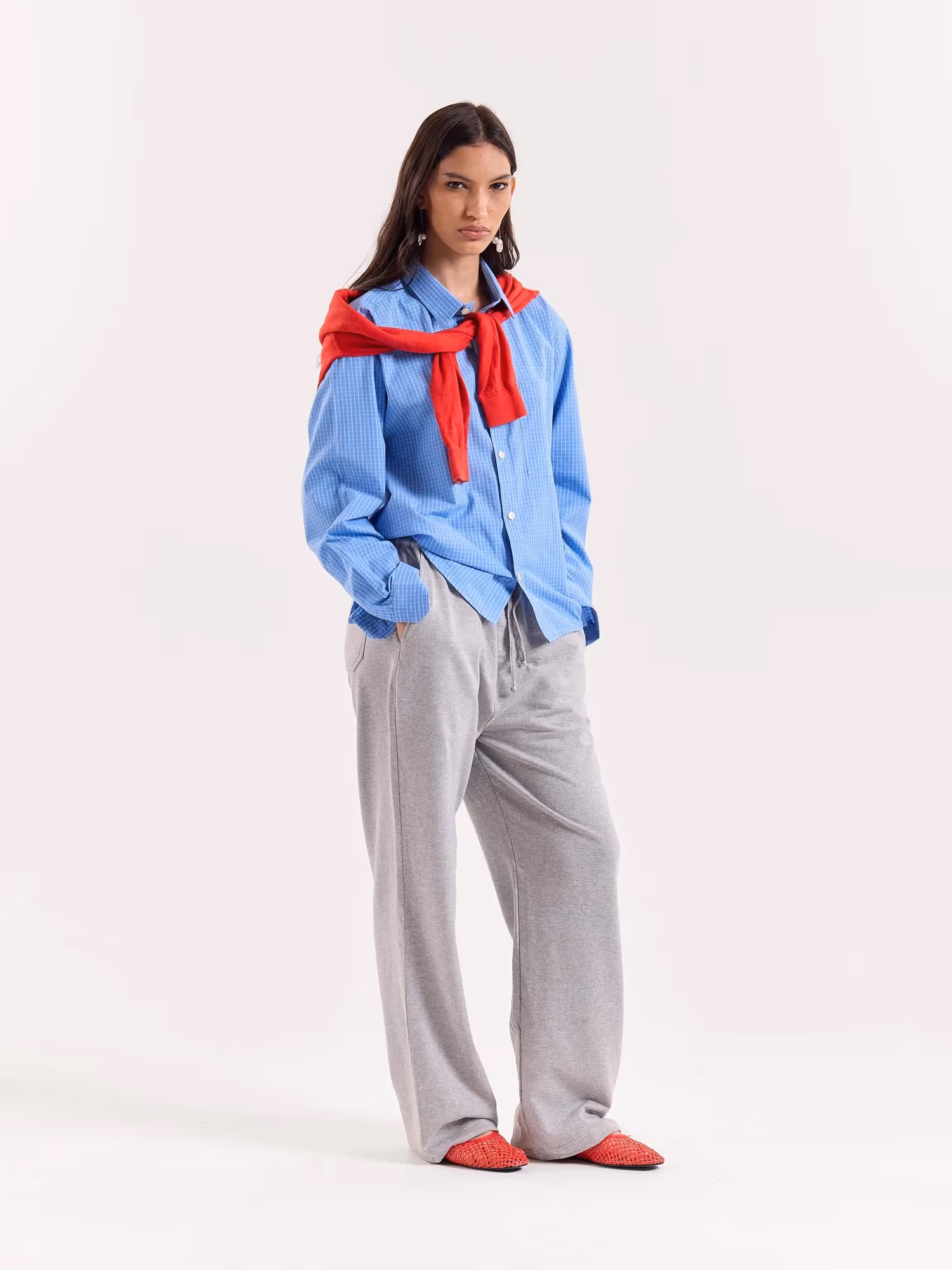 Blue Box Checkered Cropped Shirt image 7