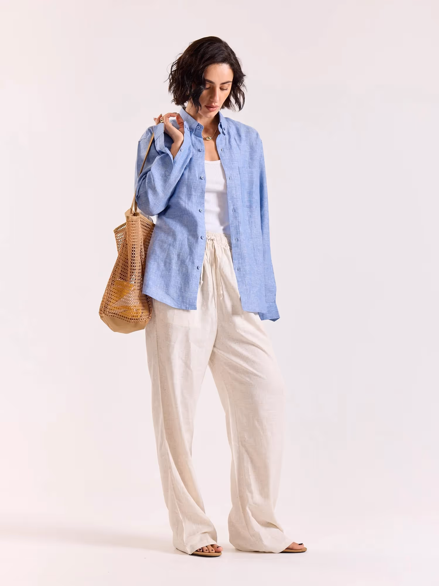 Blue Chambray Irish Linen Shirt image 2