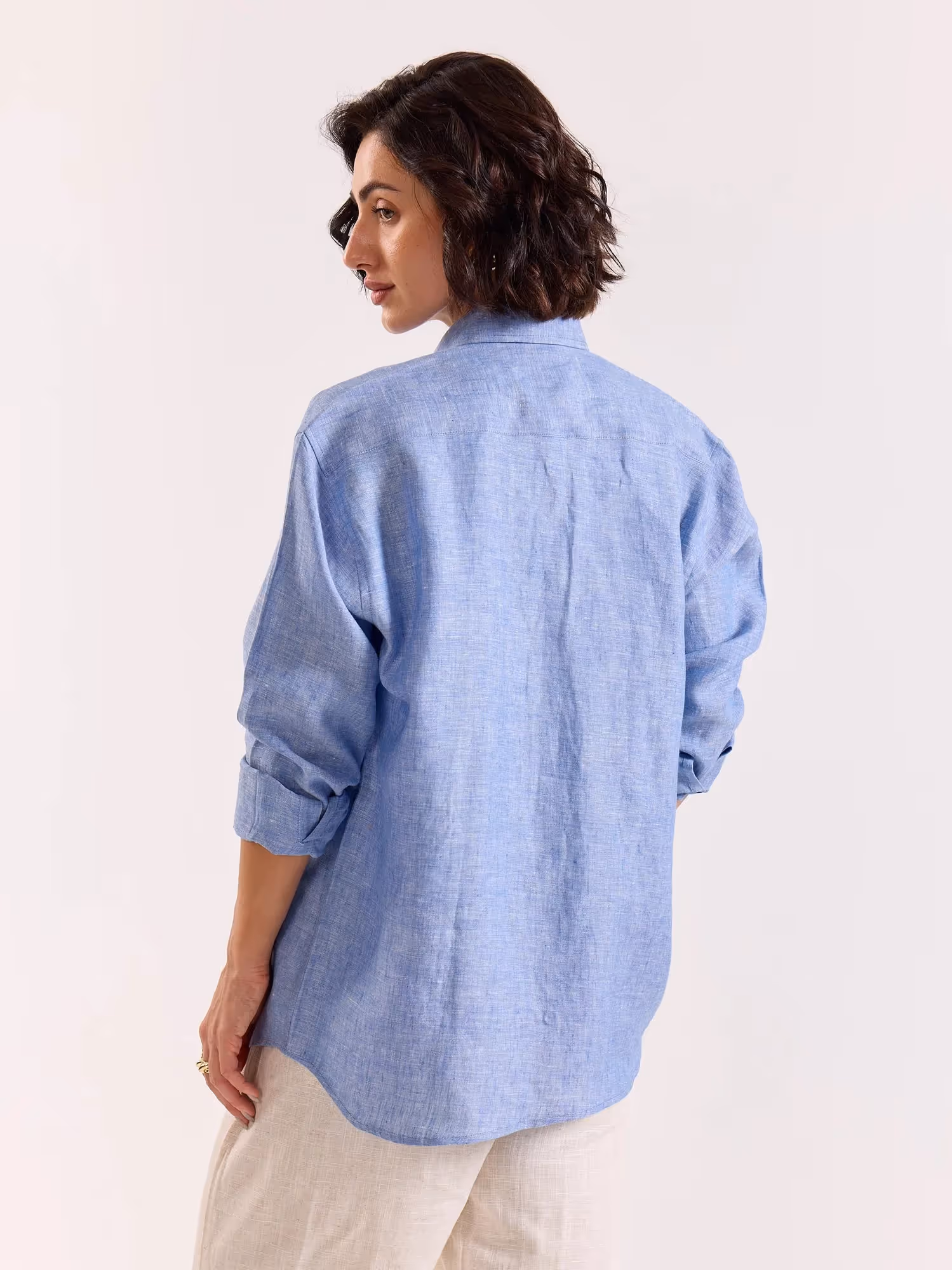 Blue Chambray Irish Linen Shirt image 8