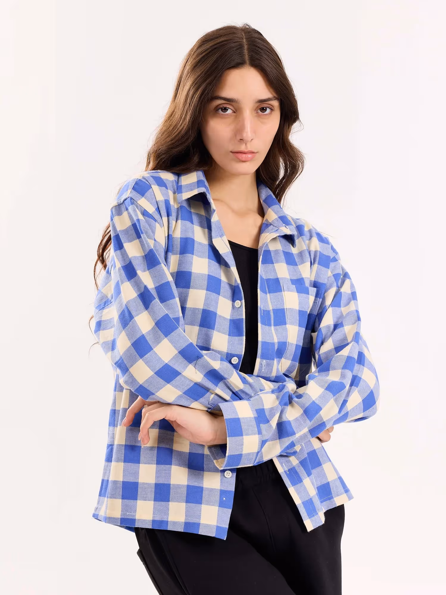 Blue Checkered Flannel Overshirt image 4