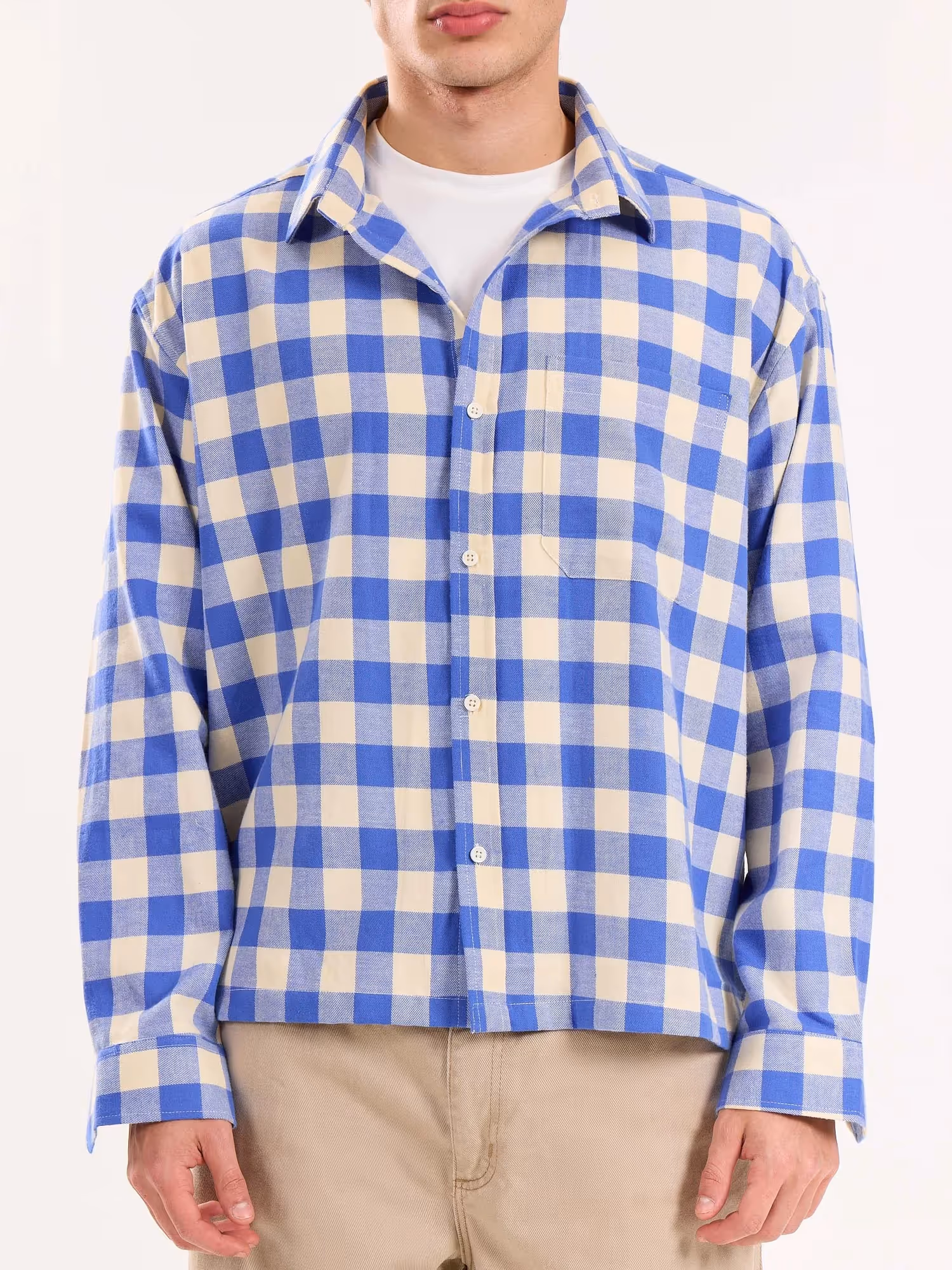 Blue Checkered Flannel Overshirt image 5
