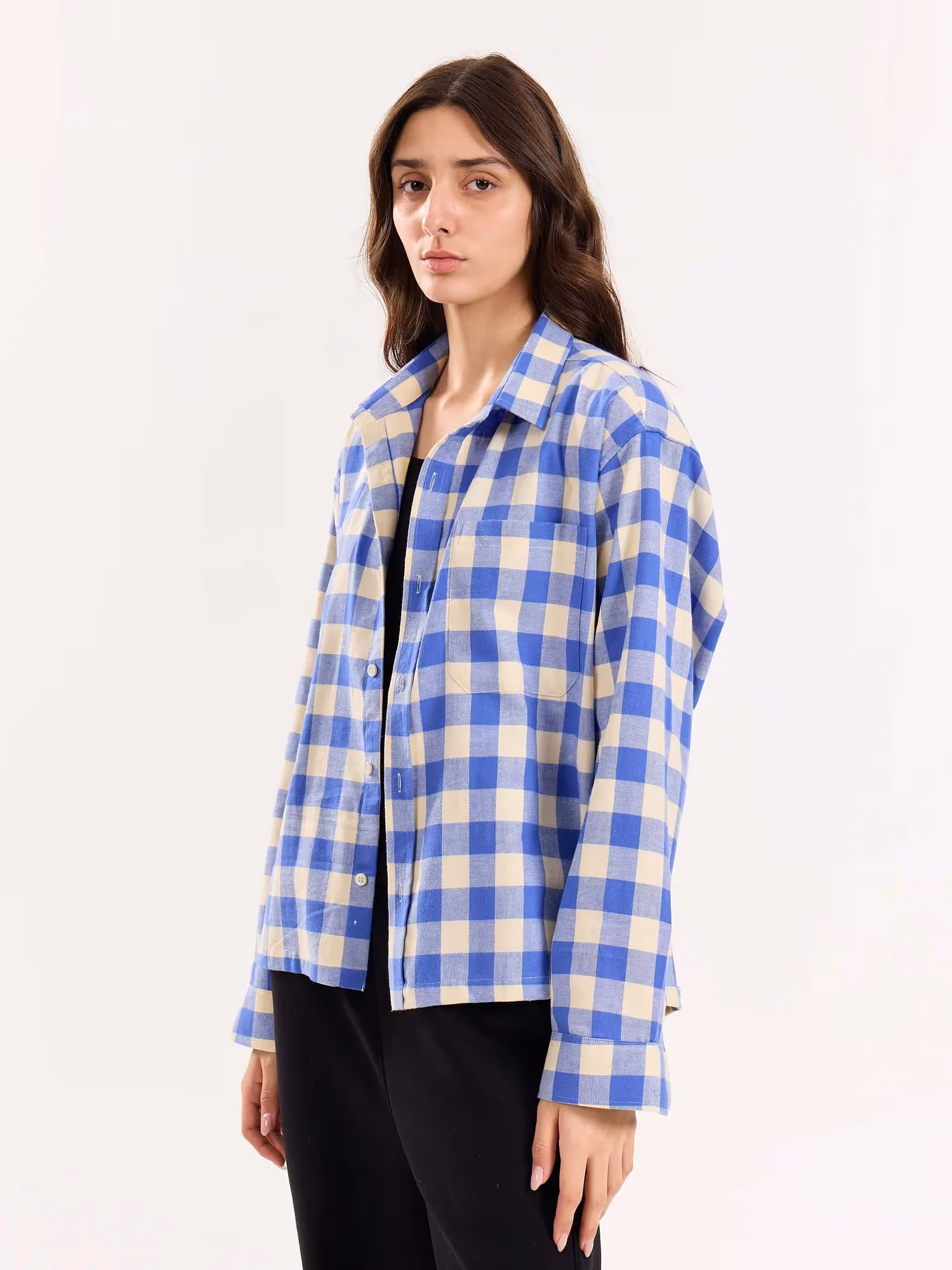 Blue Checkered Flannel Overshirt image 6