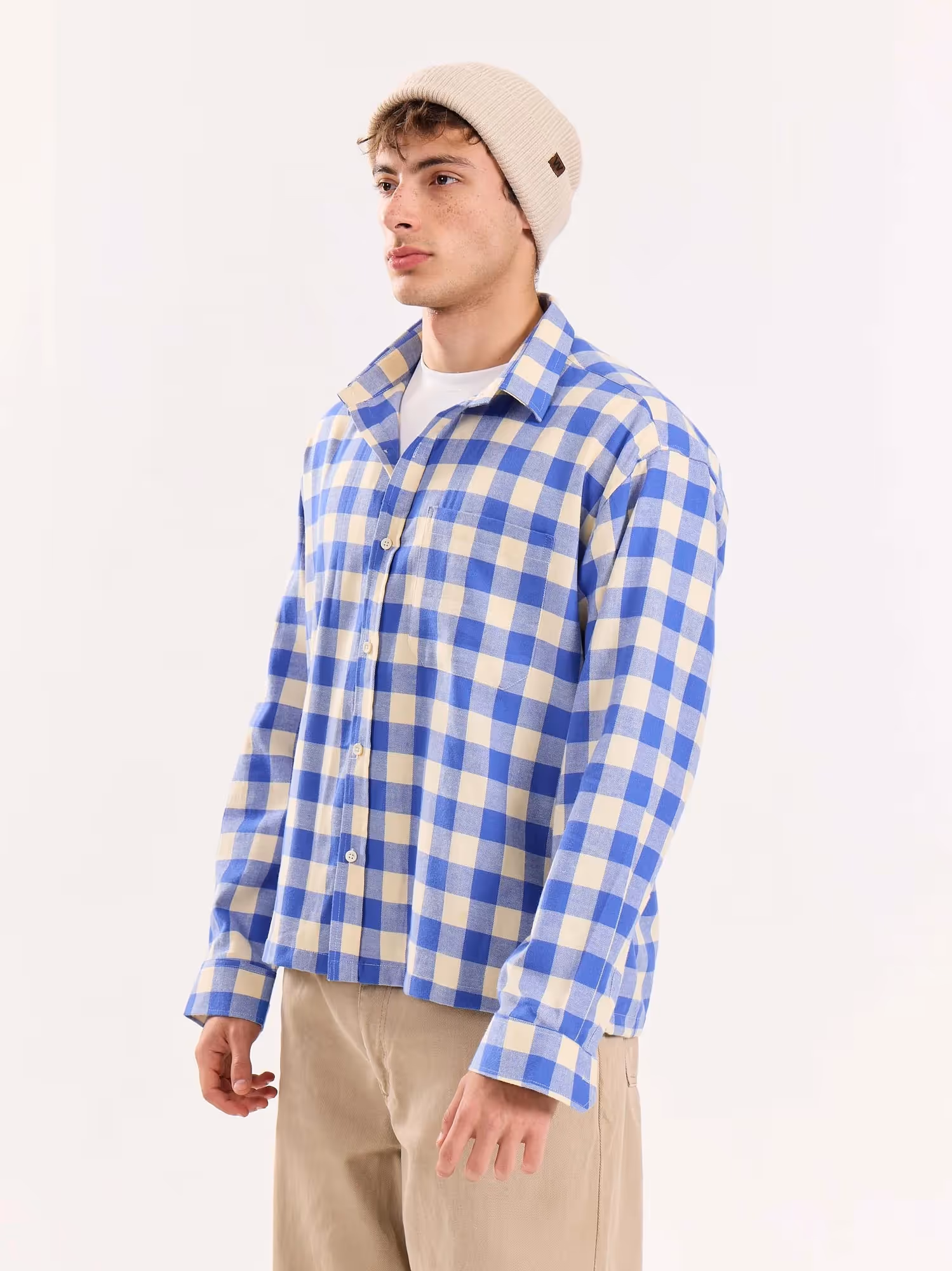 Blue Checkered Flannel Overshirt image 7