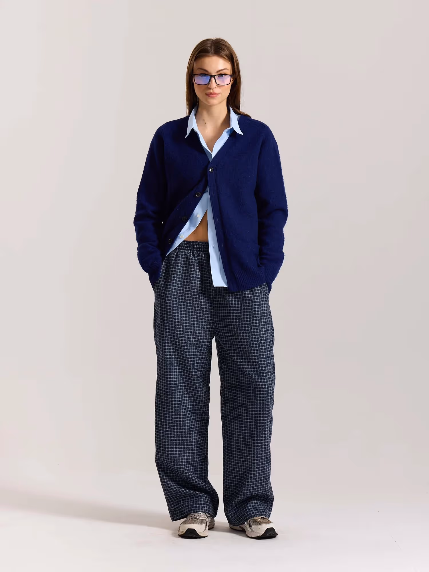 Blue Checkered Woolen Pants image 2